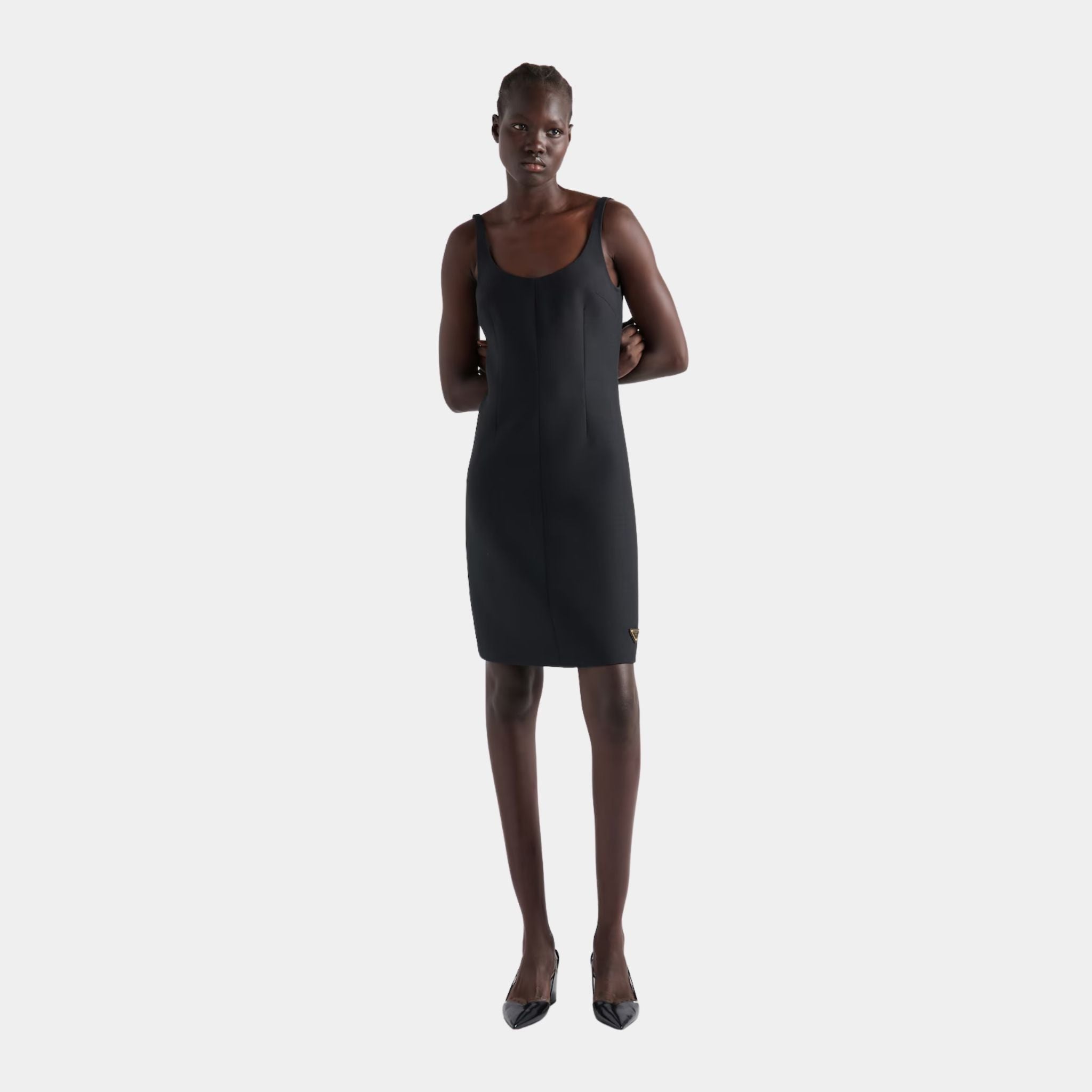 Tricotine Black Sheath Mini-Dress