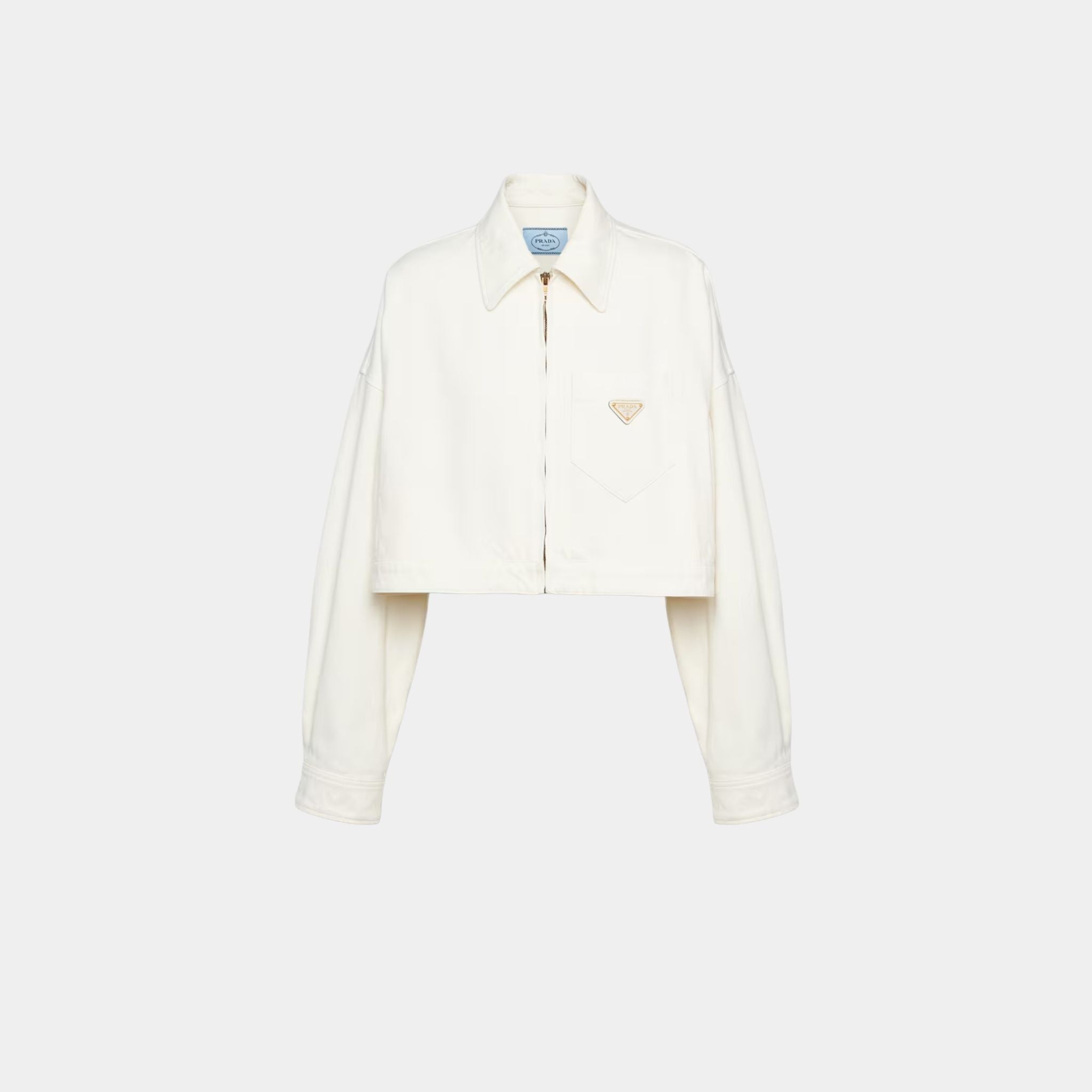 White Denim Blouson Jacket