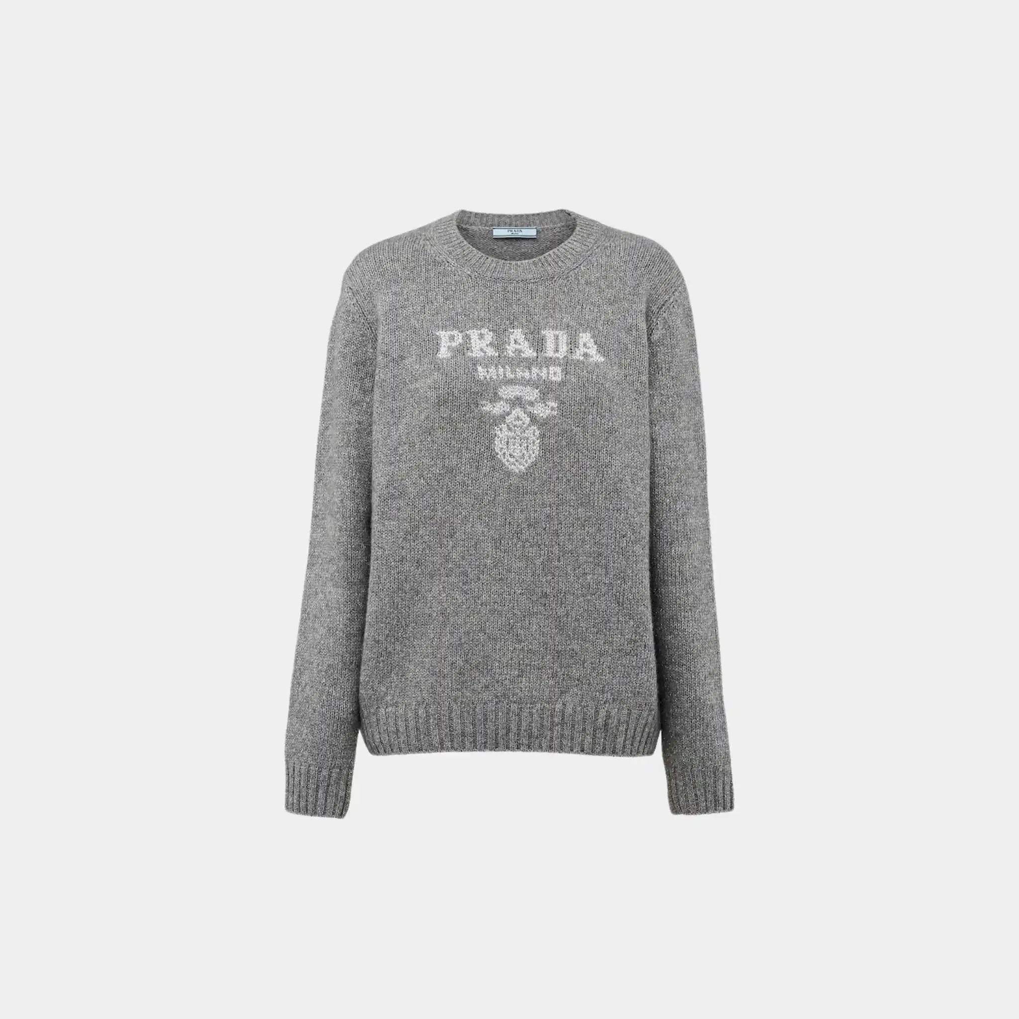 Wool Cashmere and Lamé Crew-neck Sweater