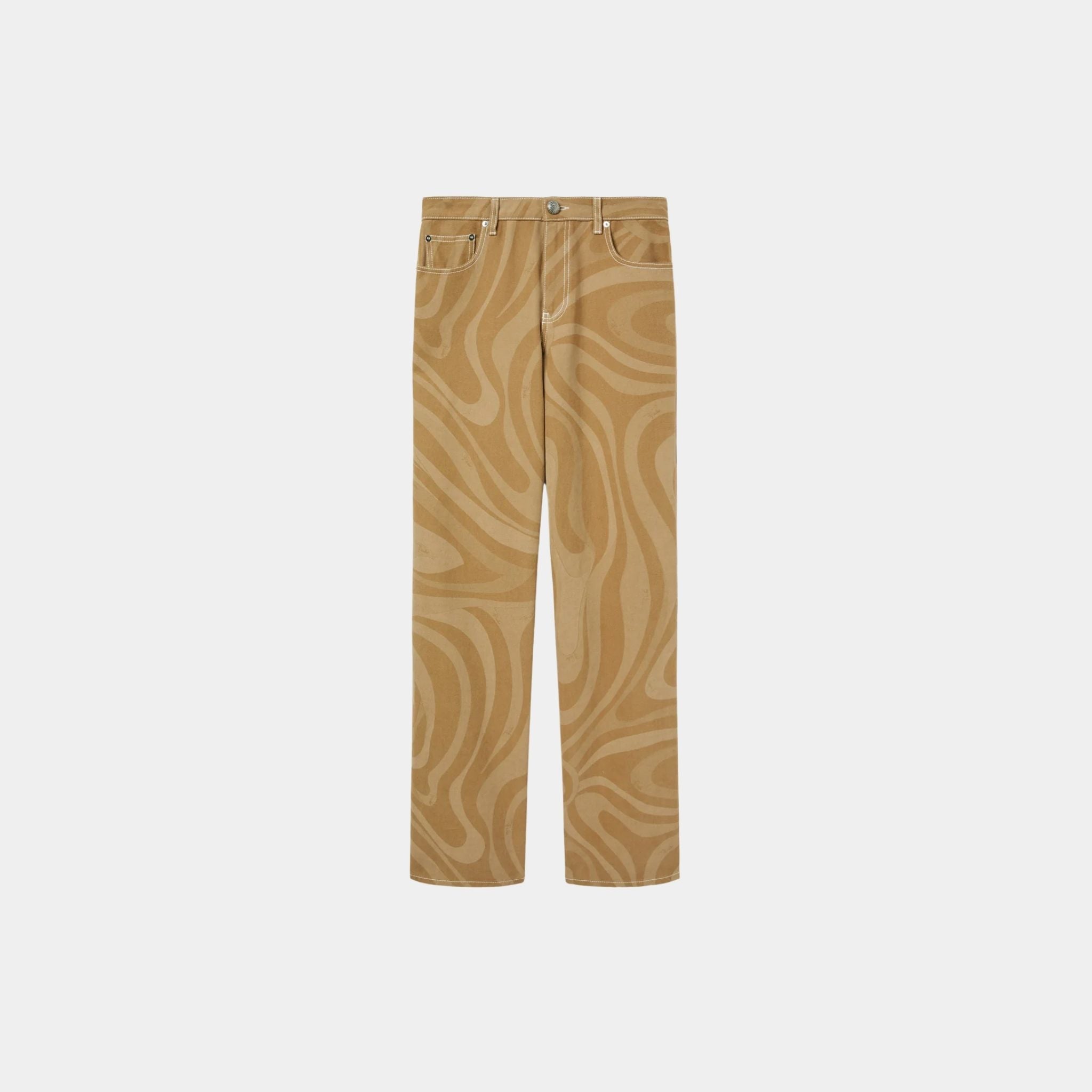 Marmo Print Canvas High Waist Pants