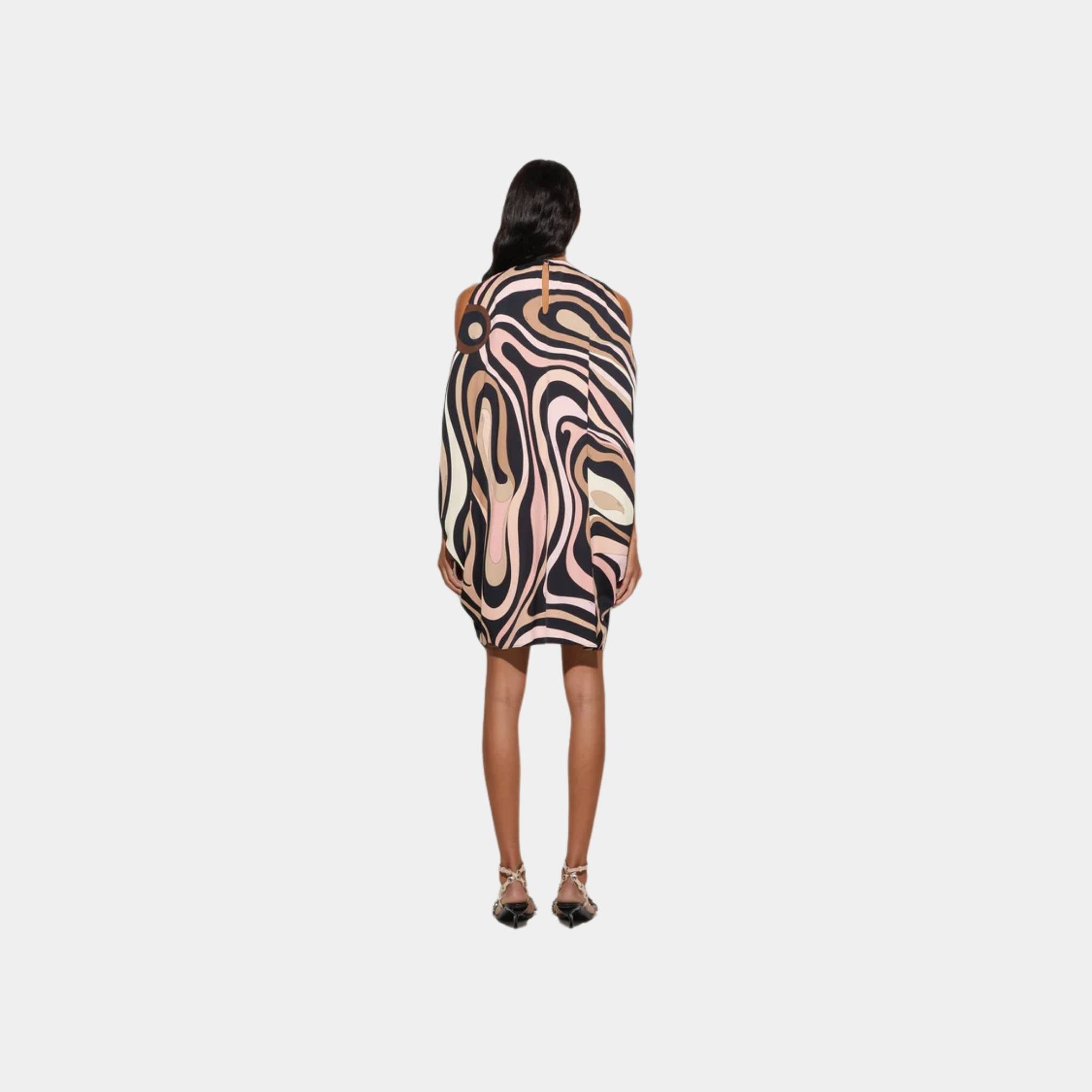 Marmo Print Kaftan Mini Dress