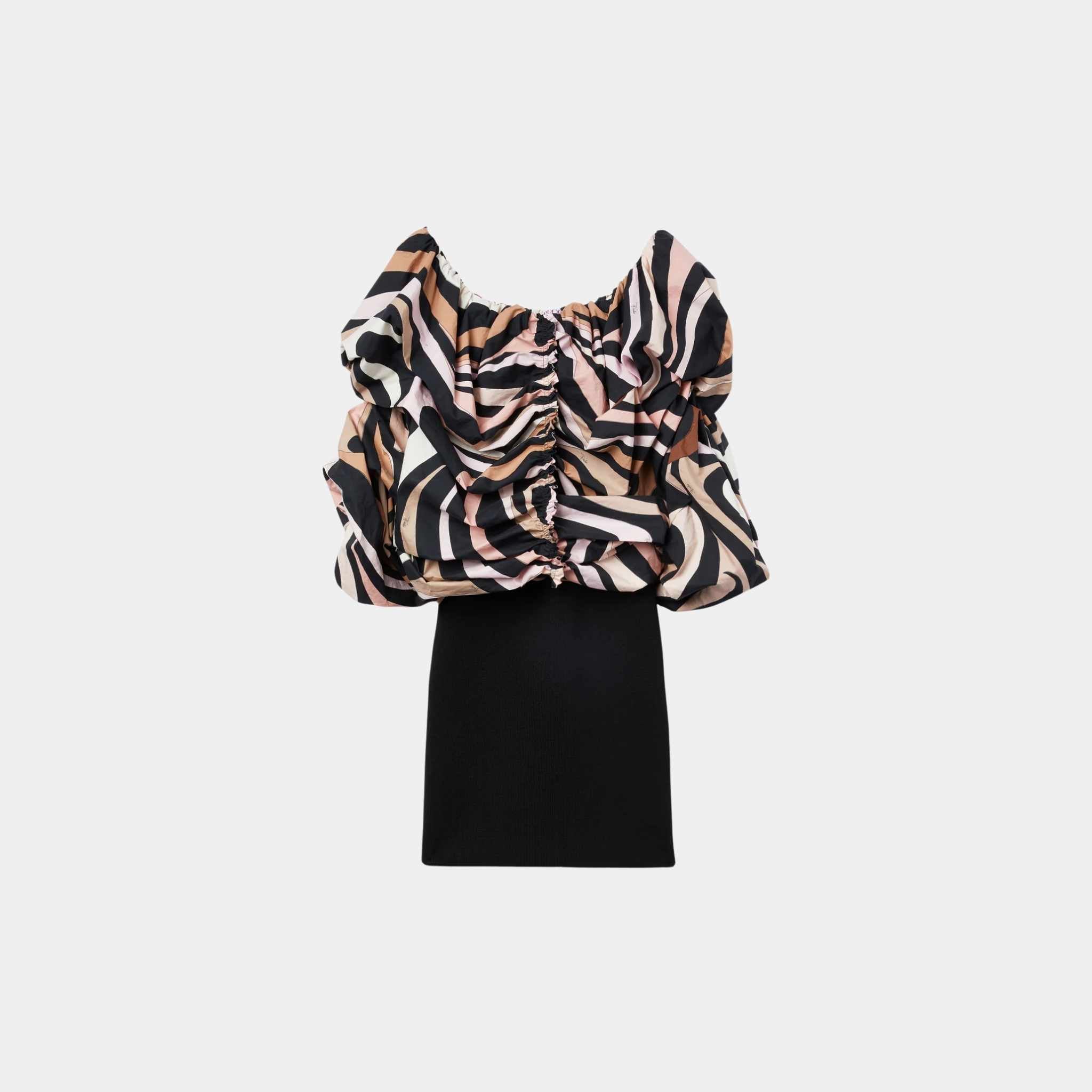 Marmo Print Off The Shoulder Mini Dress