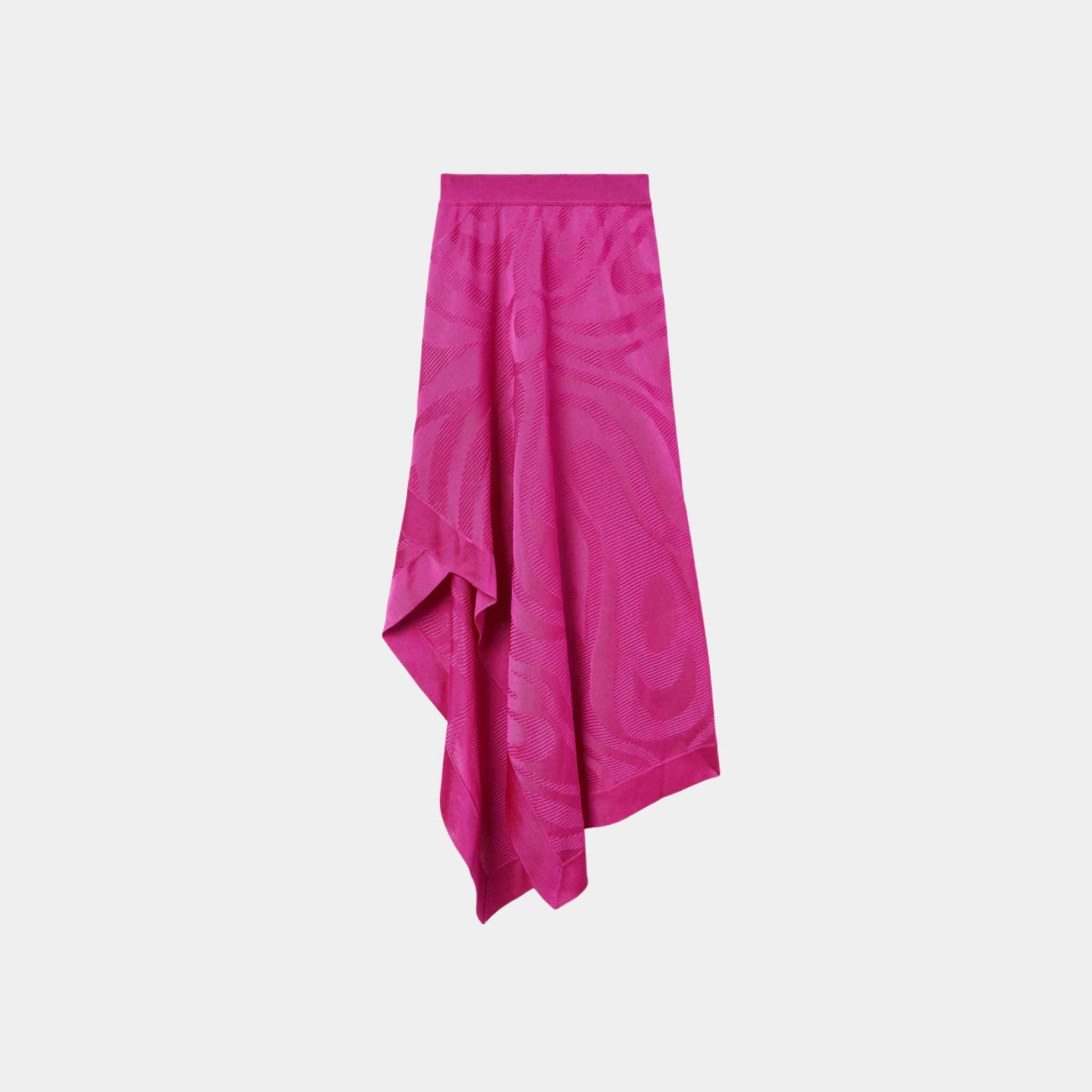 Marmo Texture Flowing Skirt With Ribbed Waistband