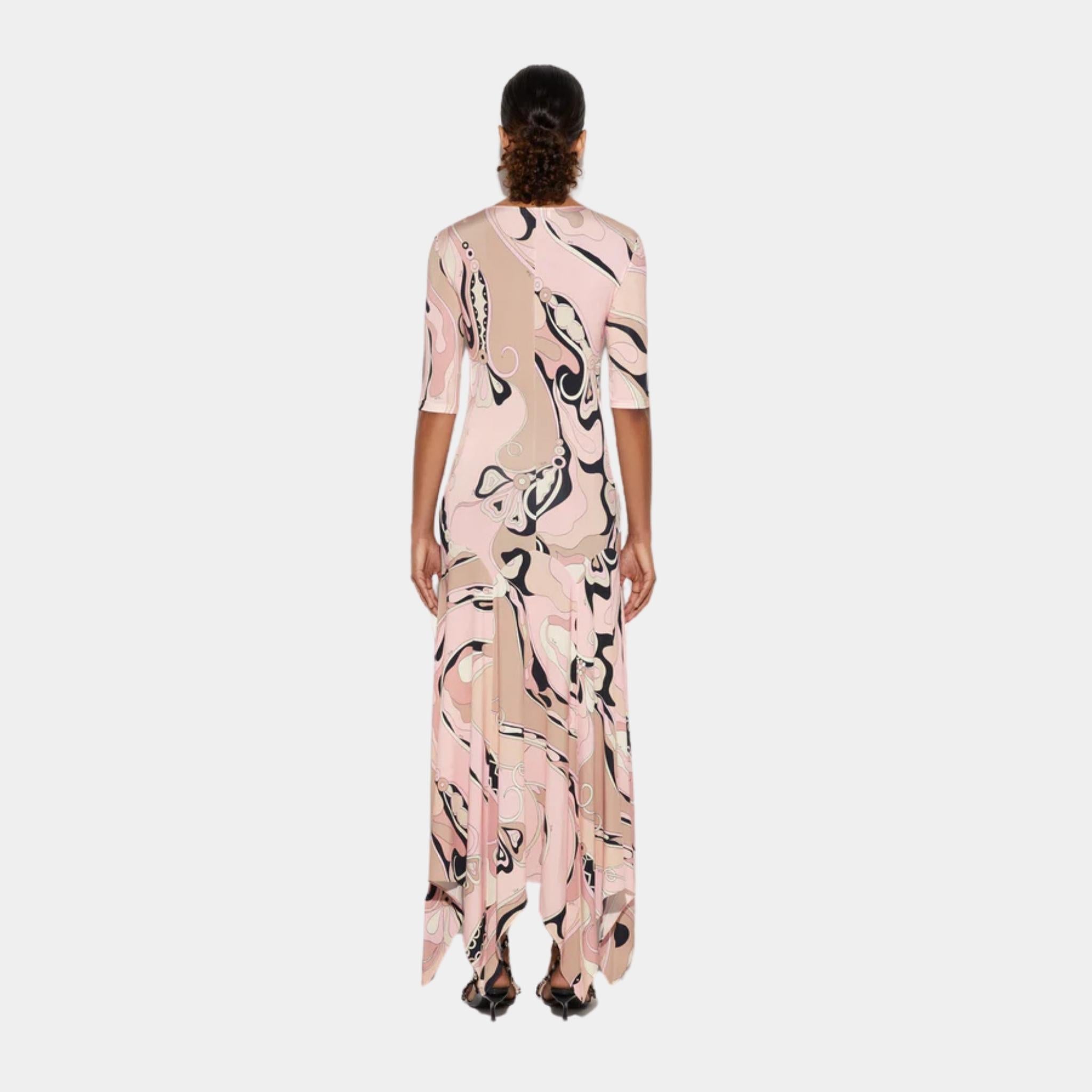 Orchidee Print Long Dress