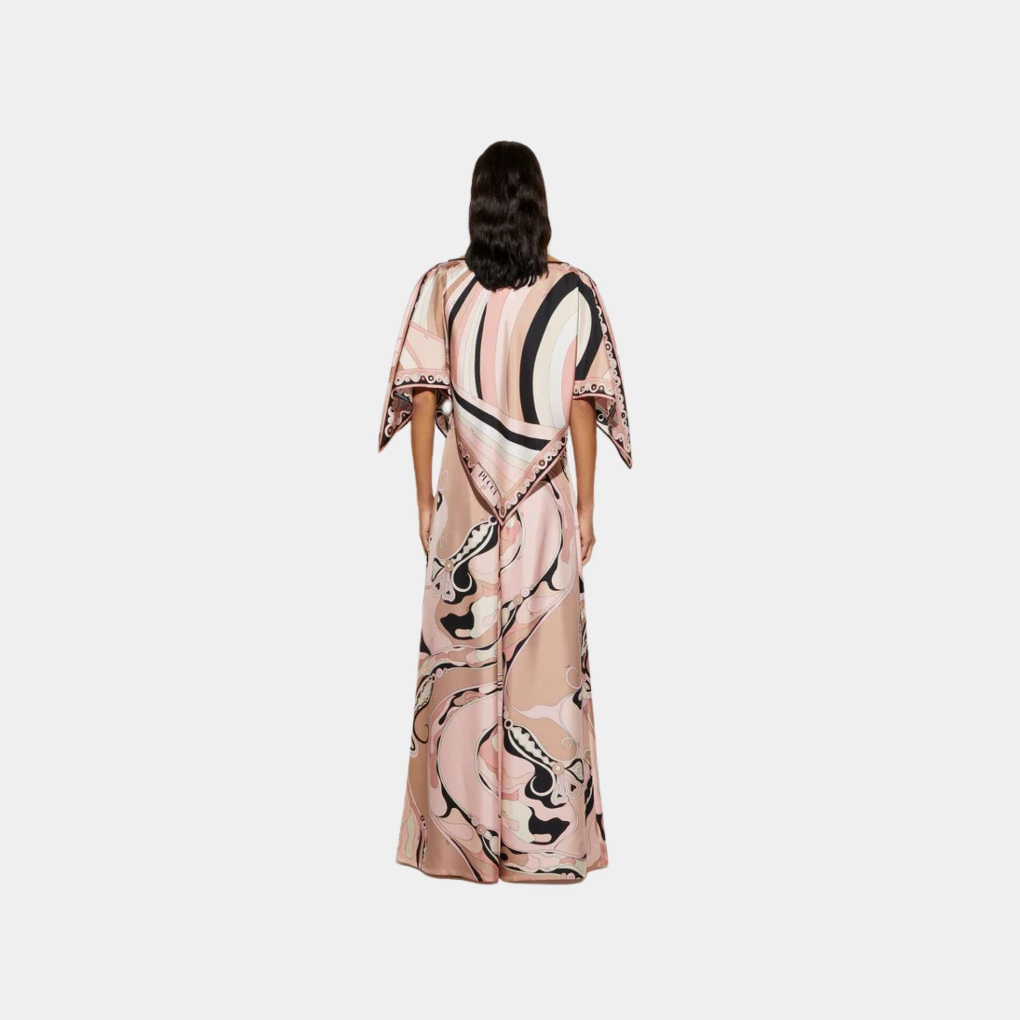 Orchidee Print Silk Twill Wide-Leg Pants