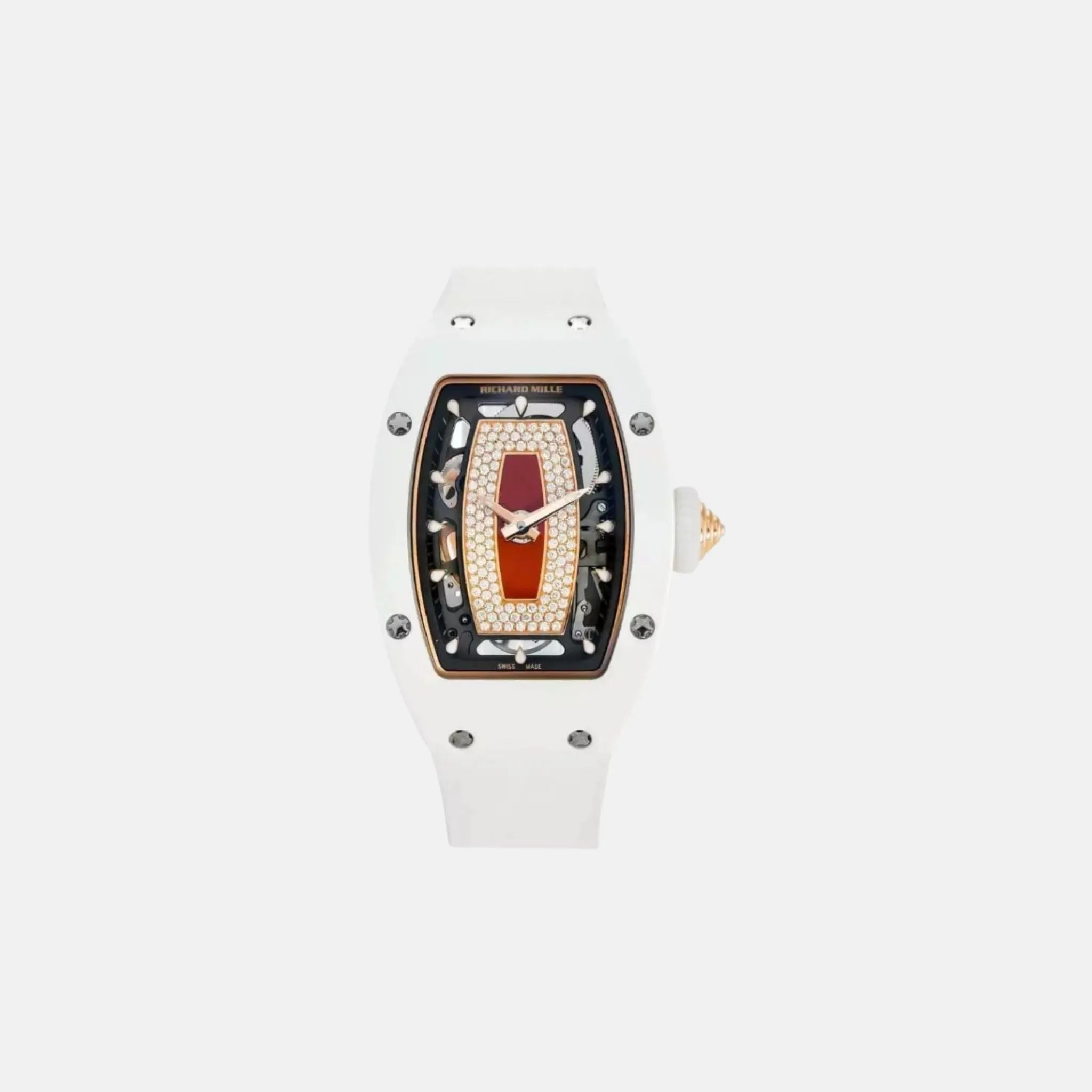 RM07-01 RG-ATZ Diamond White Ceramic Red Jasper Dial