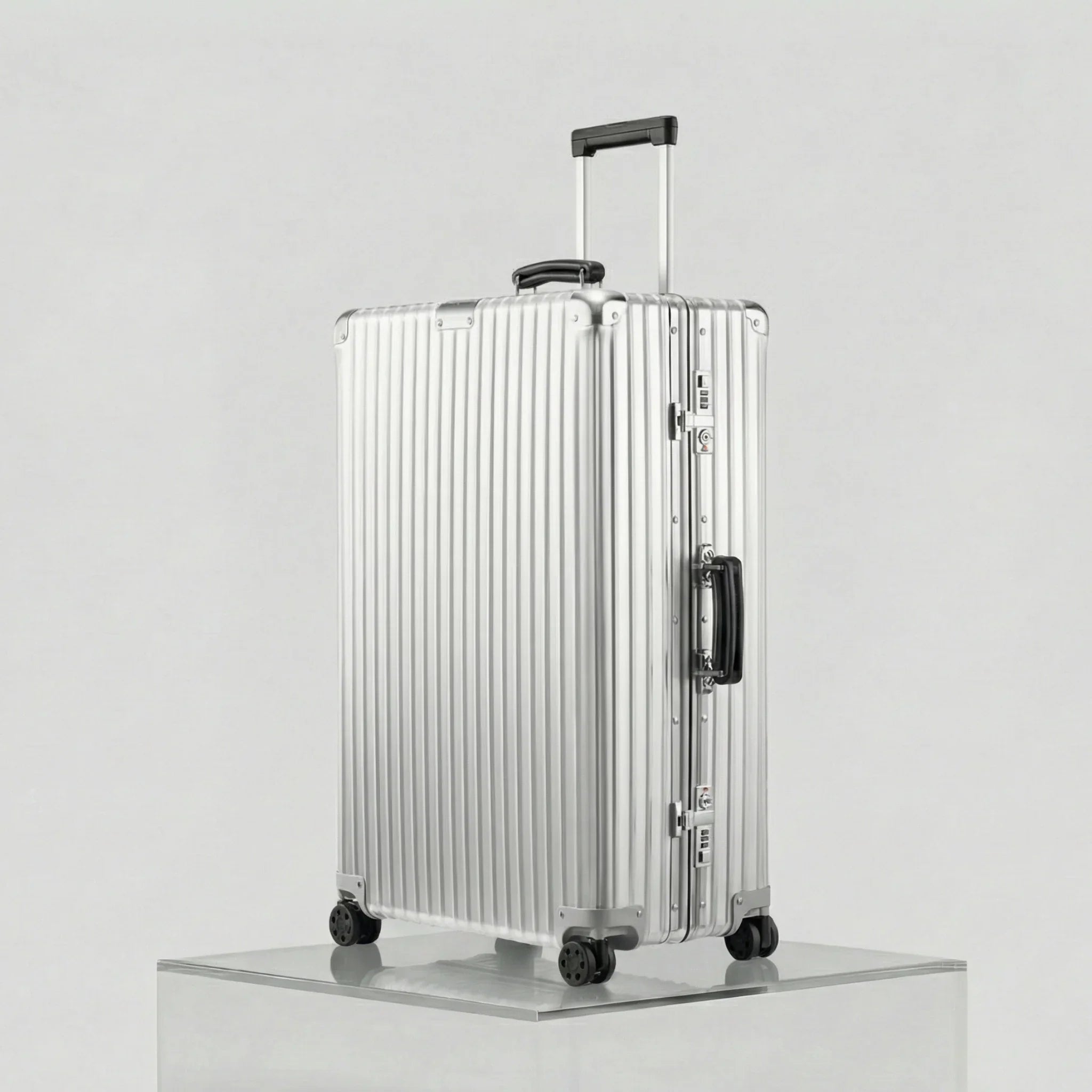 Rimowa Classic Check In L, Silver, Side