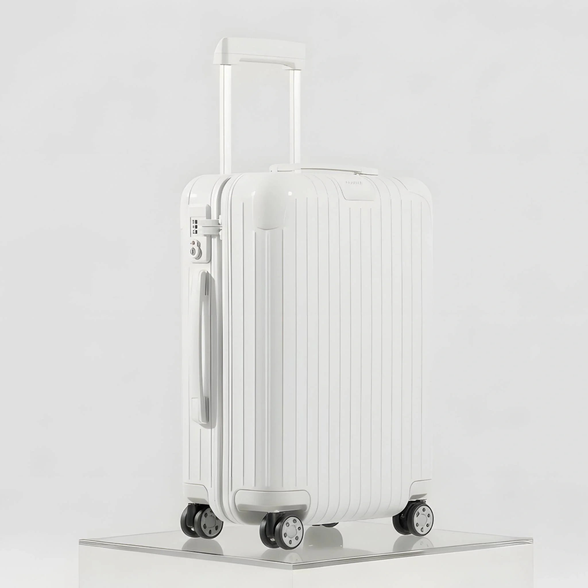 Rimowa Essential Cabin S, Gloss White, Side, Studio