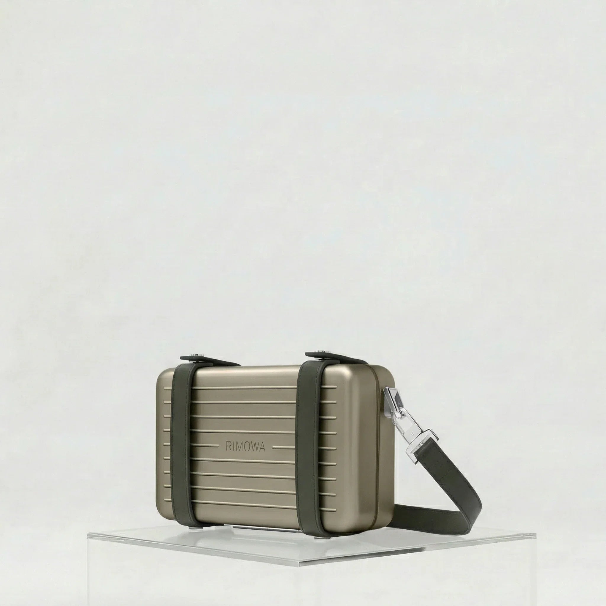 Rimowa Personal Aluminium Cross-Body Bag, Titanium, Front