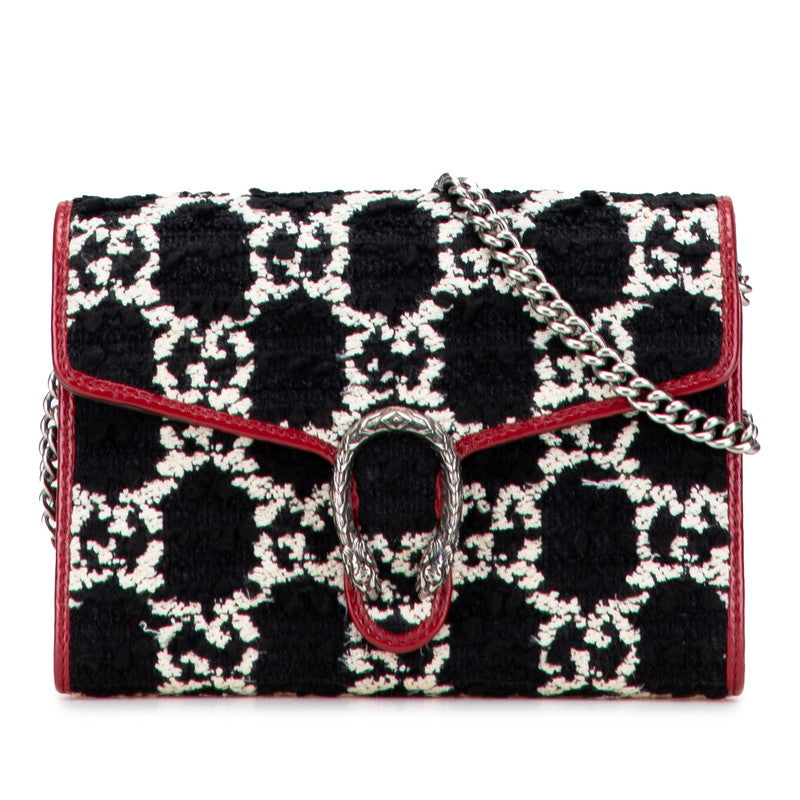 Gucci Dionysus GG Tweed Leather Chain Shoulder Bag