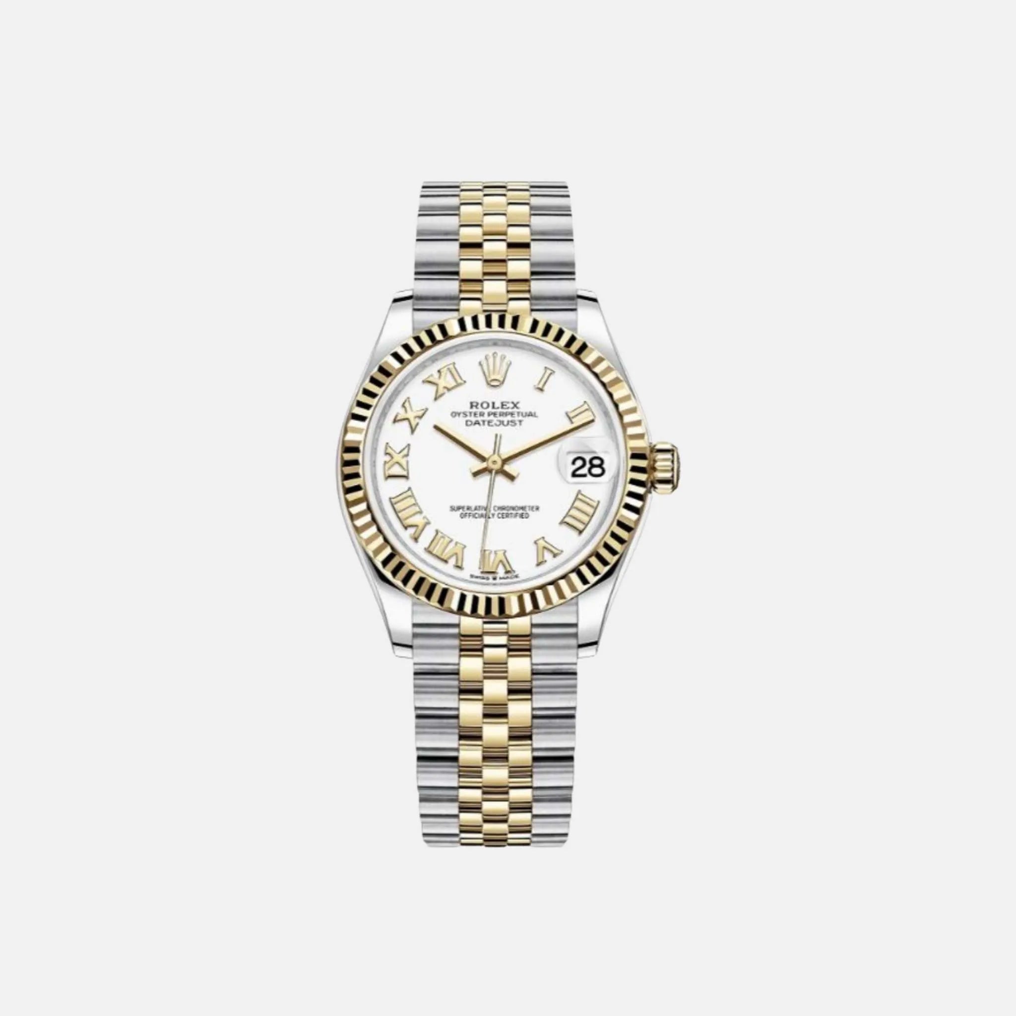 Datejust 31 278273-0002 White Dial Oystersteel Yellow Gold