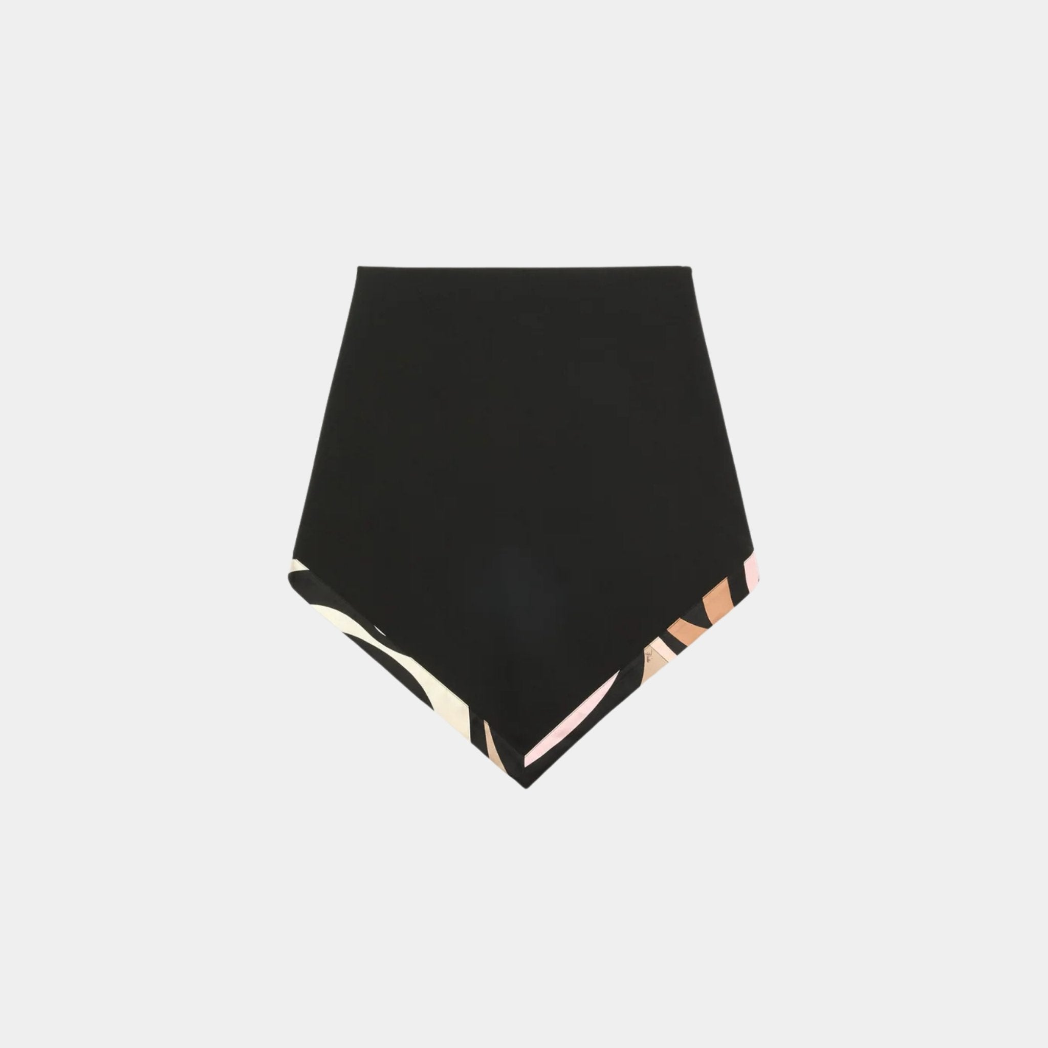 Skirt With Triangle Printed Hemline In Virgin Wool