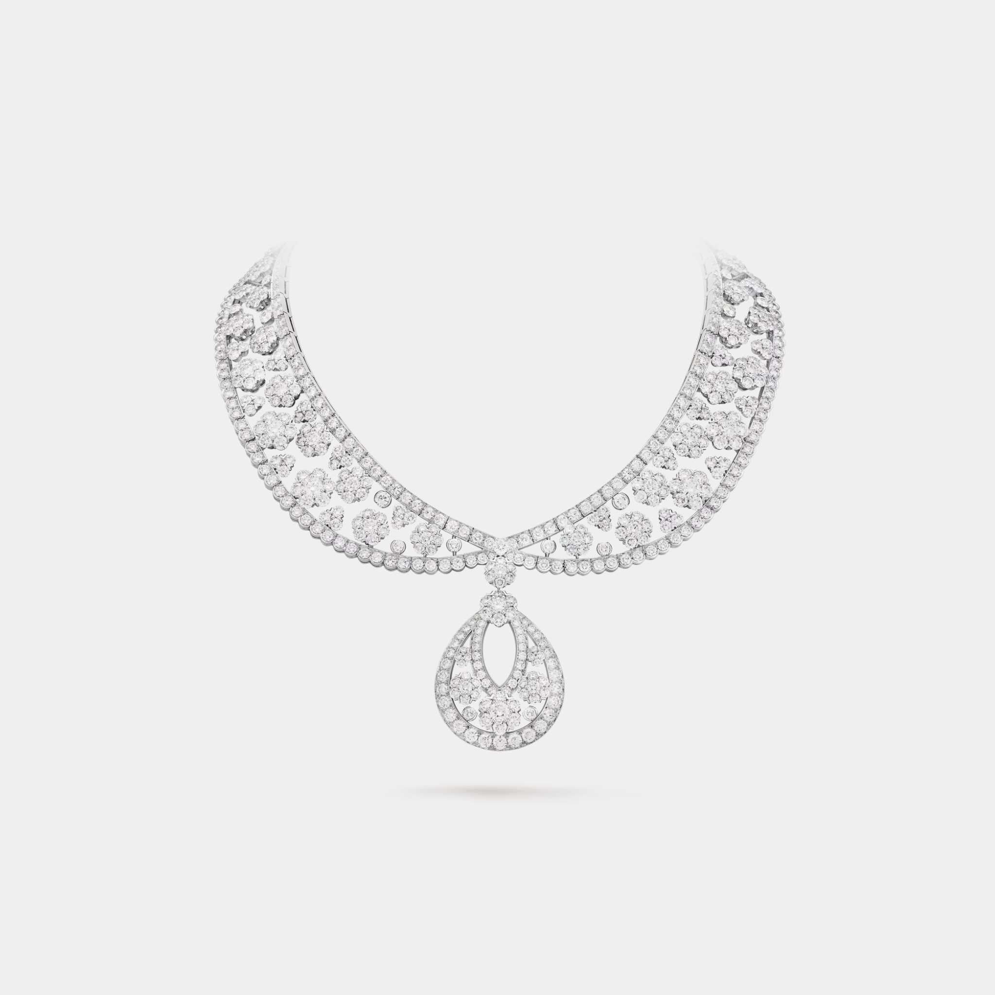 Snowflake Collerette Transformable Necklace Platinum Diamond