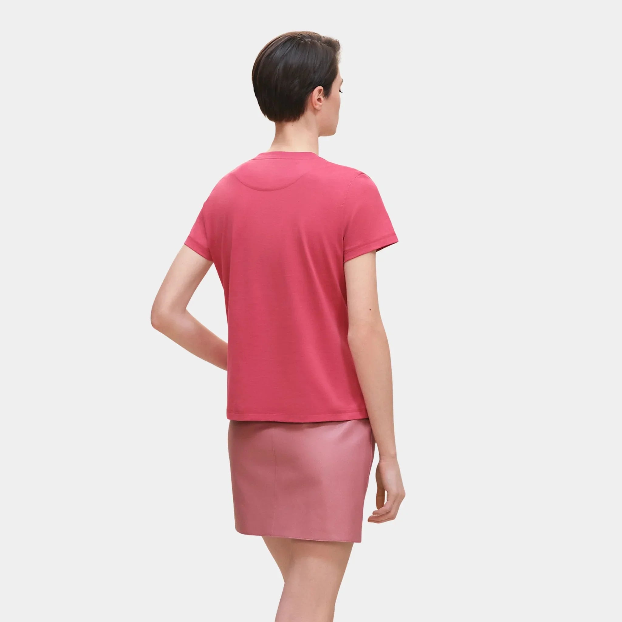 Straight T-shirt with Embroidered Pocket