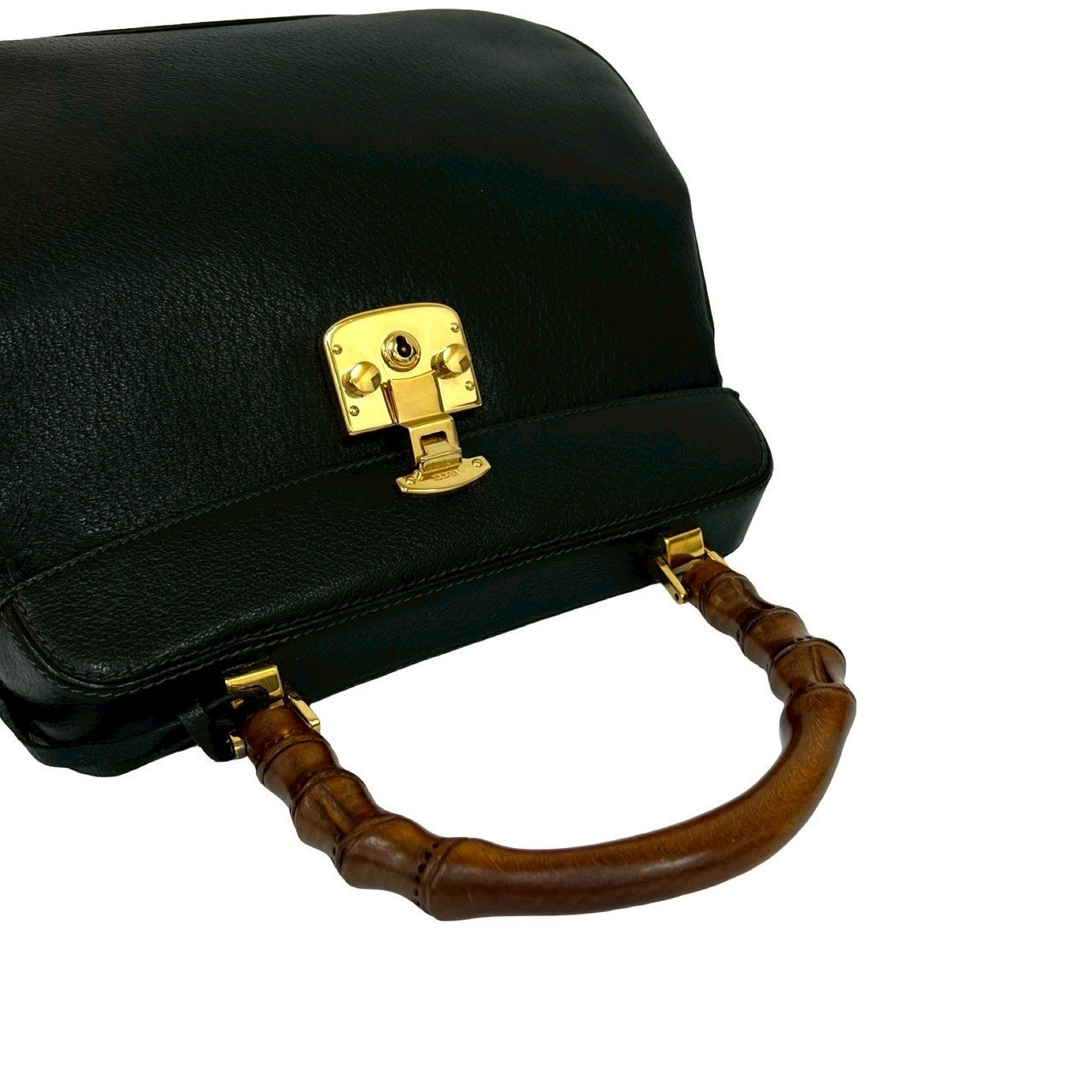 Gucci Bamboo Lady Lock Leather Handbag