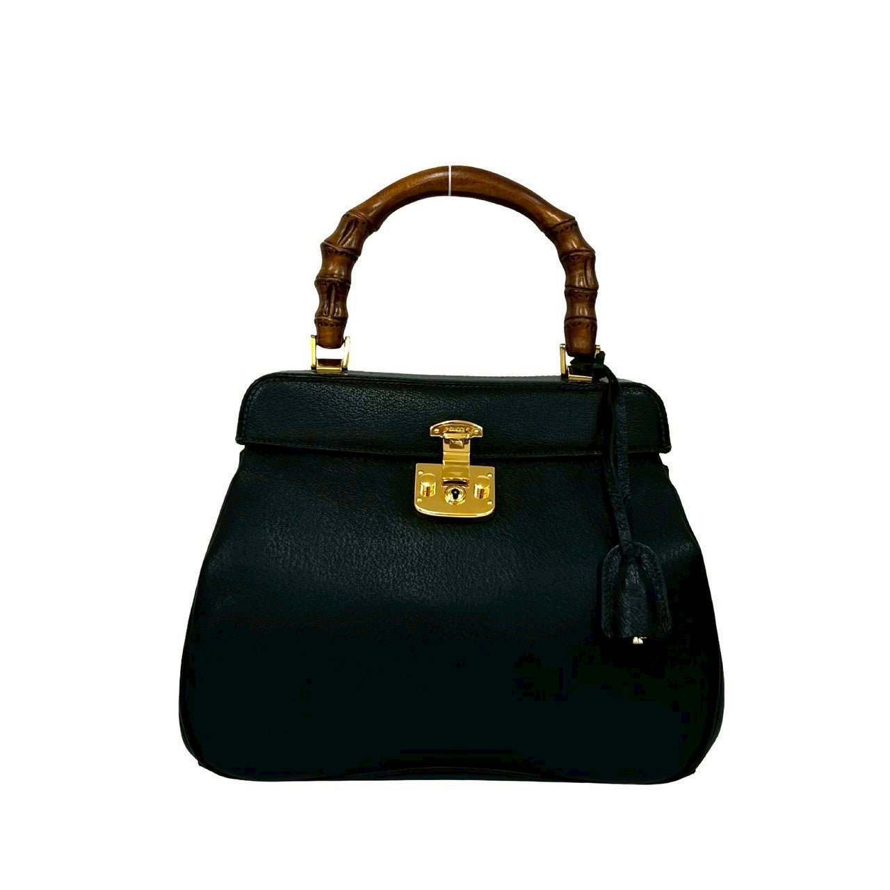 Gucci Bamboo Lady Lock Leather Handbag