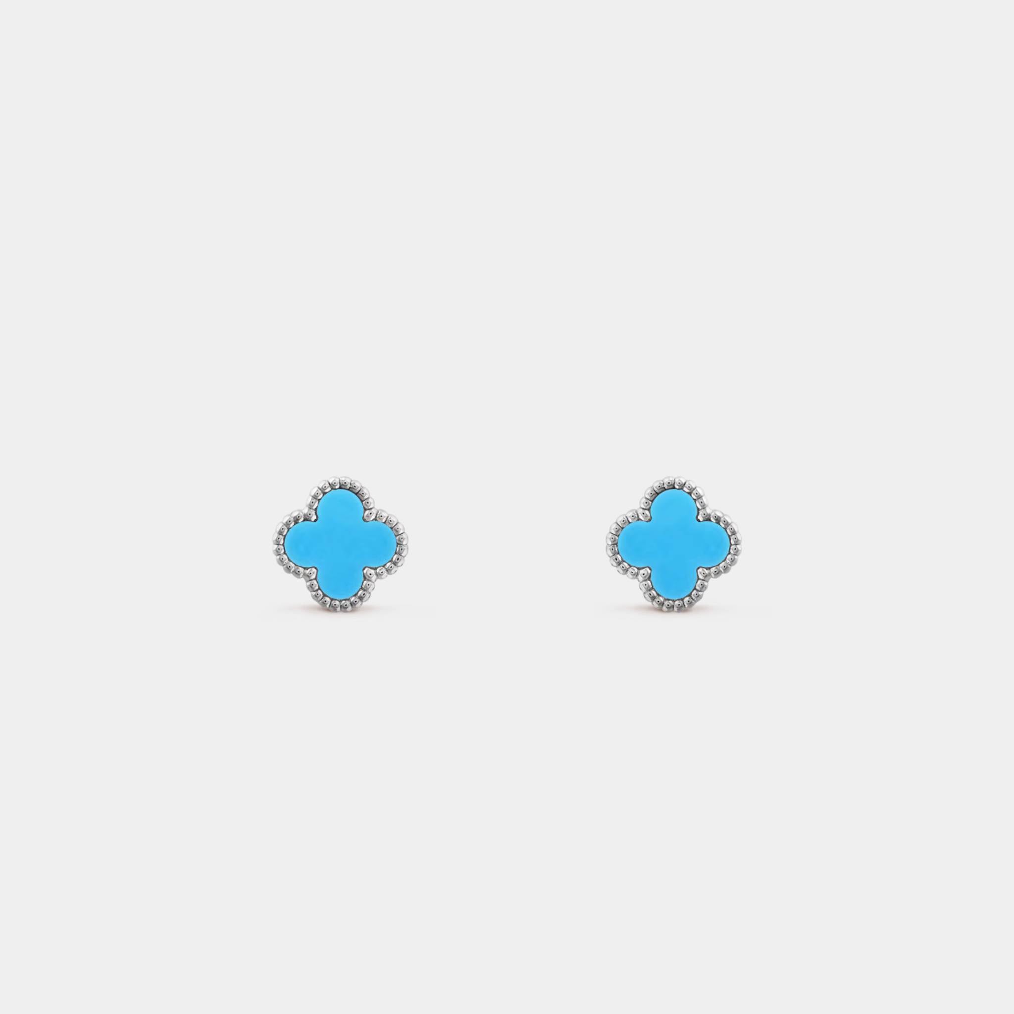 Sweet Alhambra Earstuds White Gold Turquoise