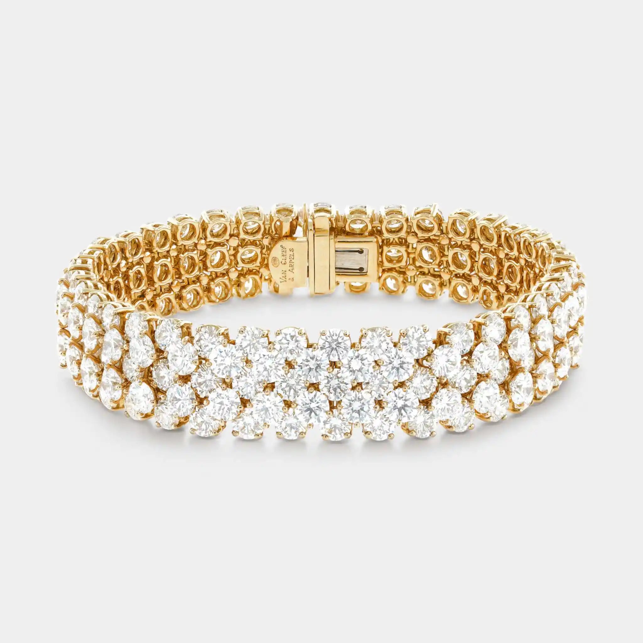 À Cheval 5-Row Diamond Necklace in Yellow Gold