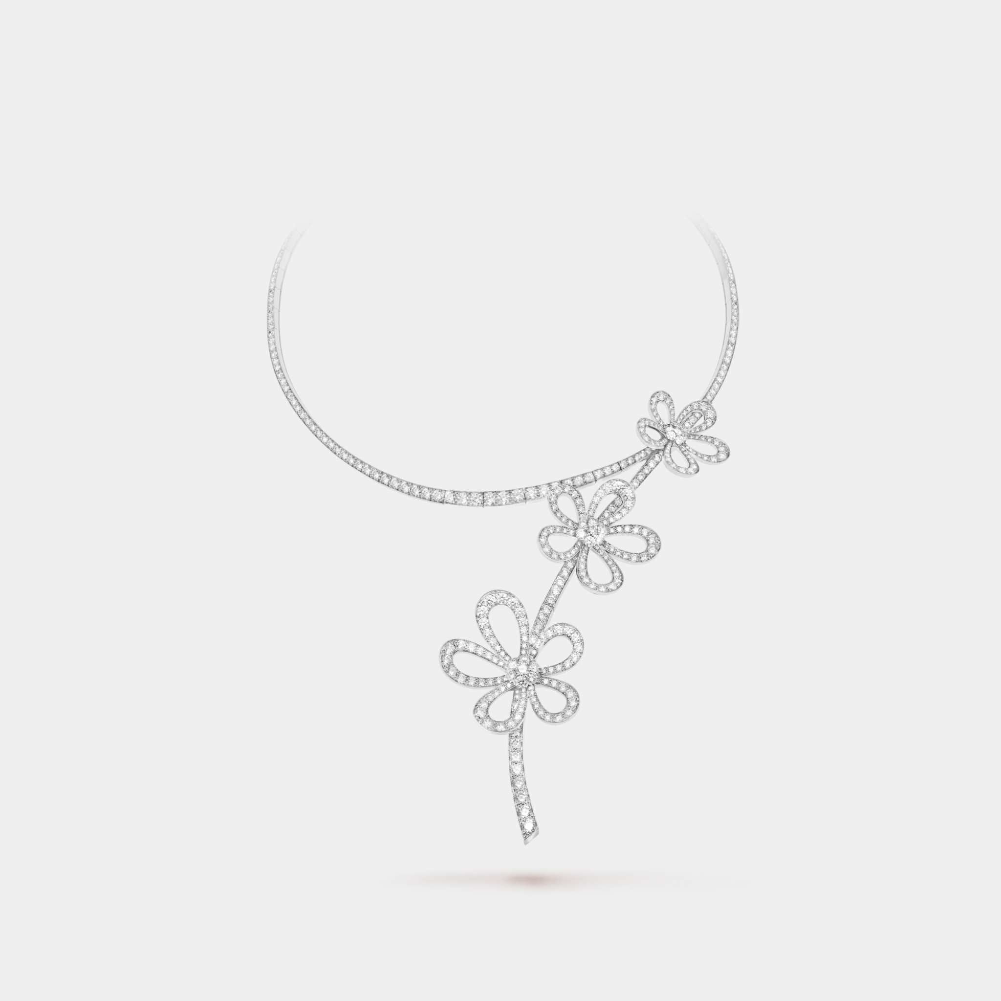 Flowerlace Necklace White Gold Diamond