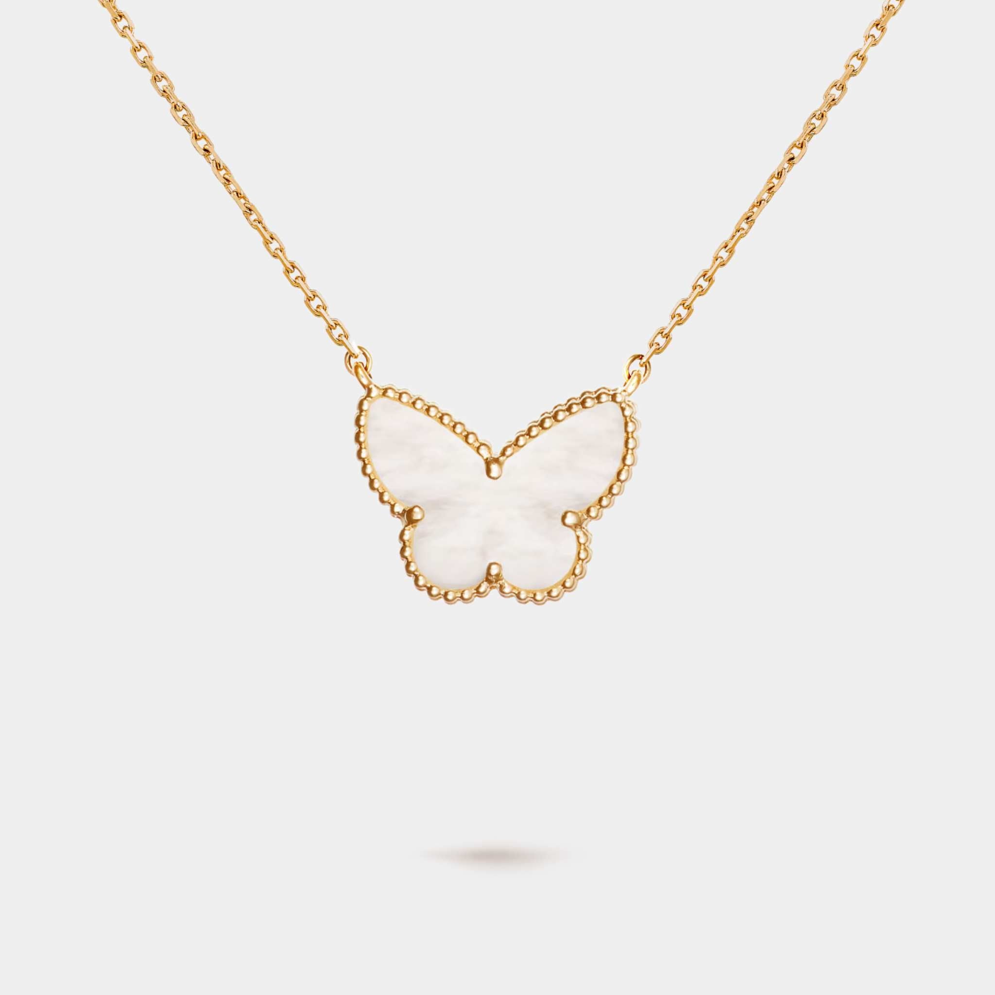 Lucky Alhambra Butterfly Pendant Yellow Gold & MOP