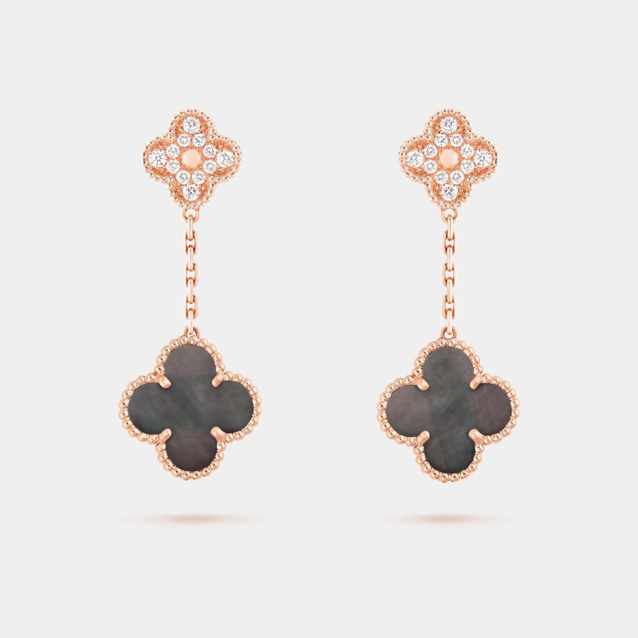 Magic Alhambra Earrings 2 Motifs in Rose Gold