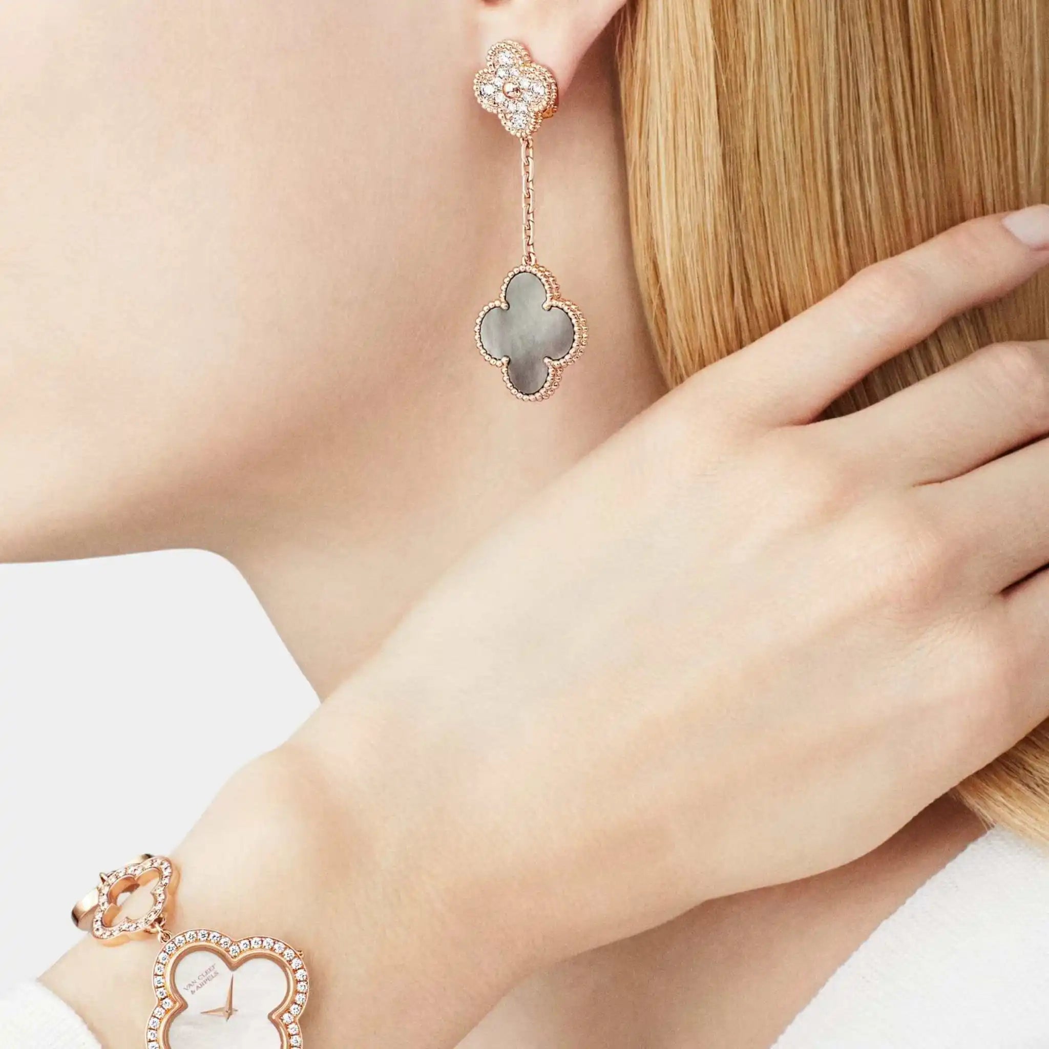 Magic Alhambra Earrings 2 Motifs in Rose Gold