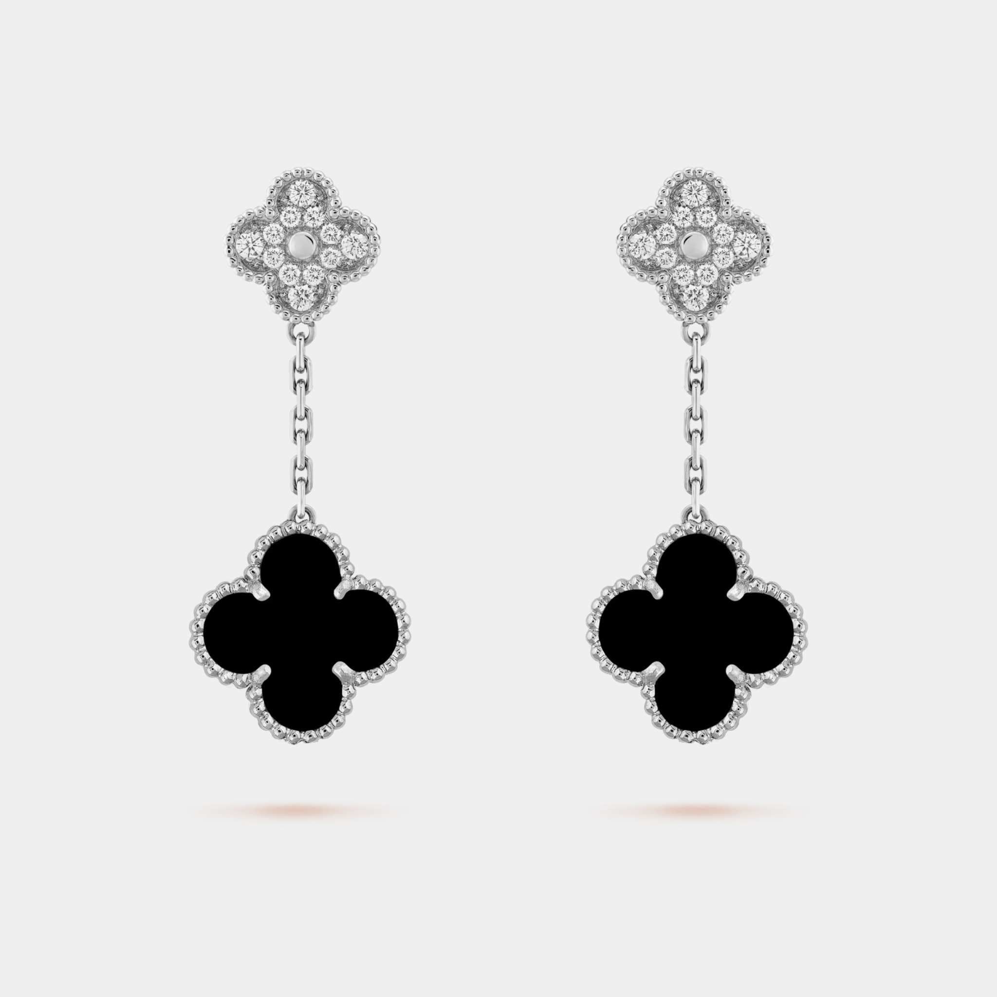 Magic Alhambra Earrings 2 motifs with Onyx