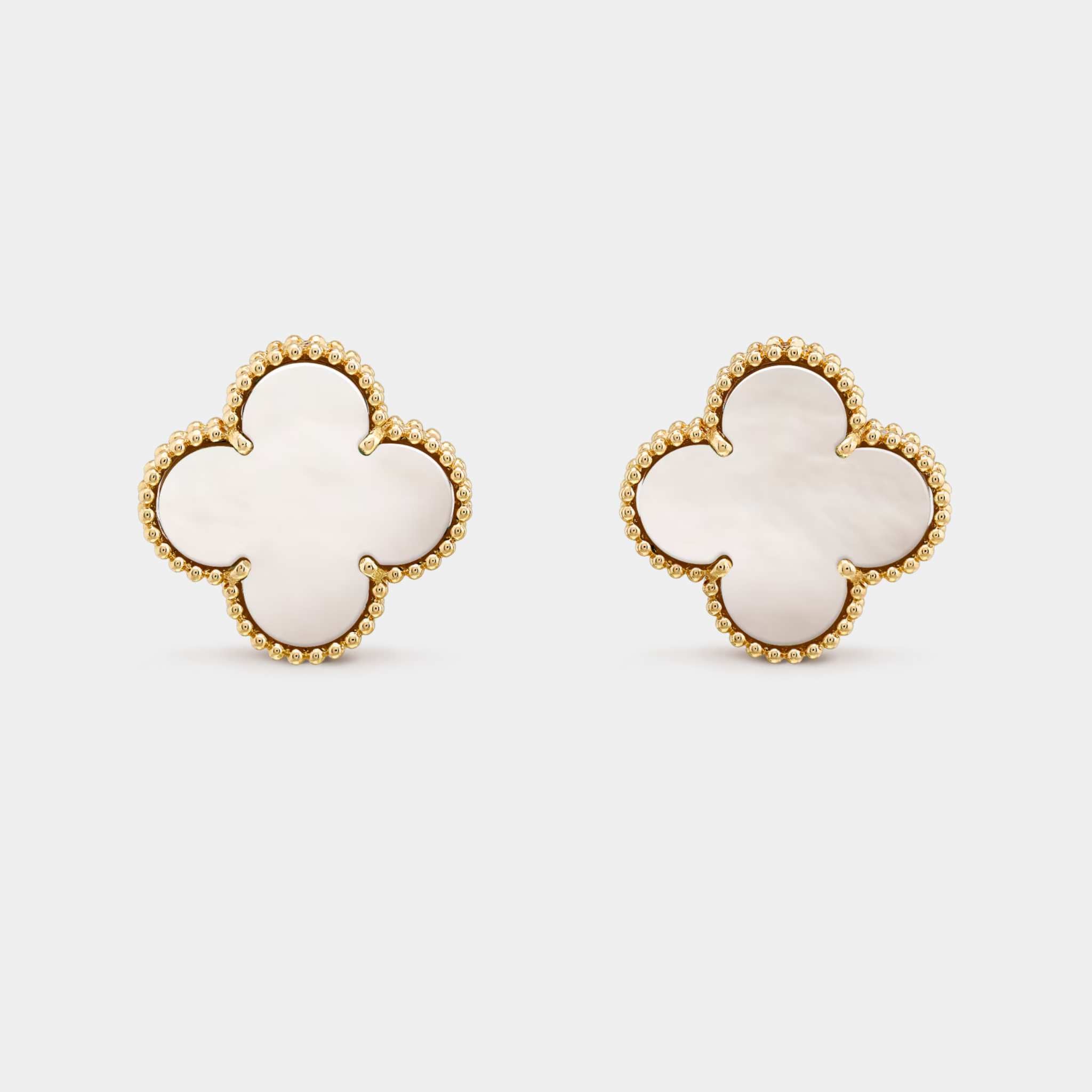 Magic Alhambra Earrings in Yellow Gold & Mother-of-Pearl