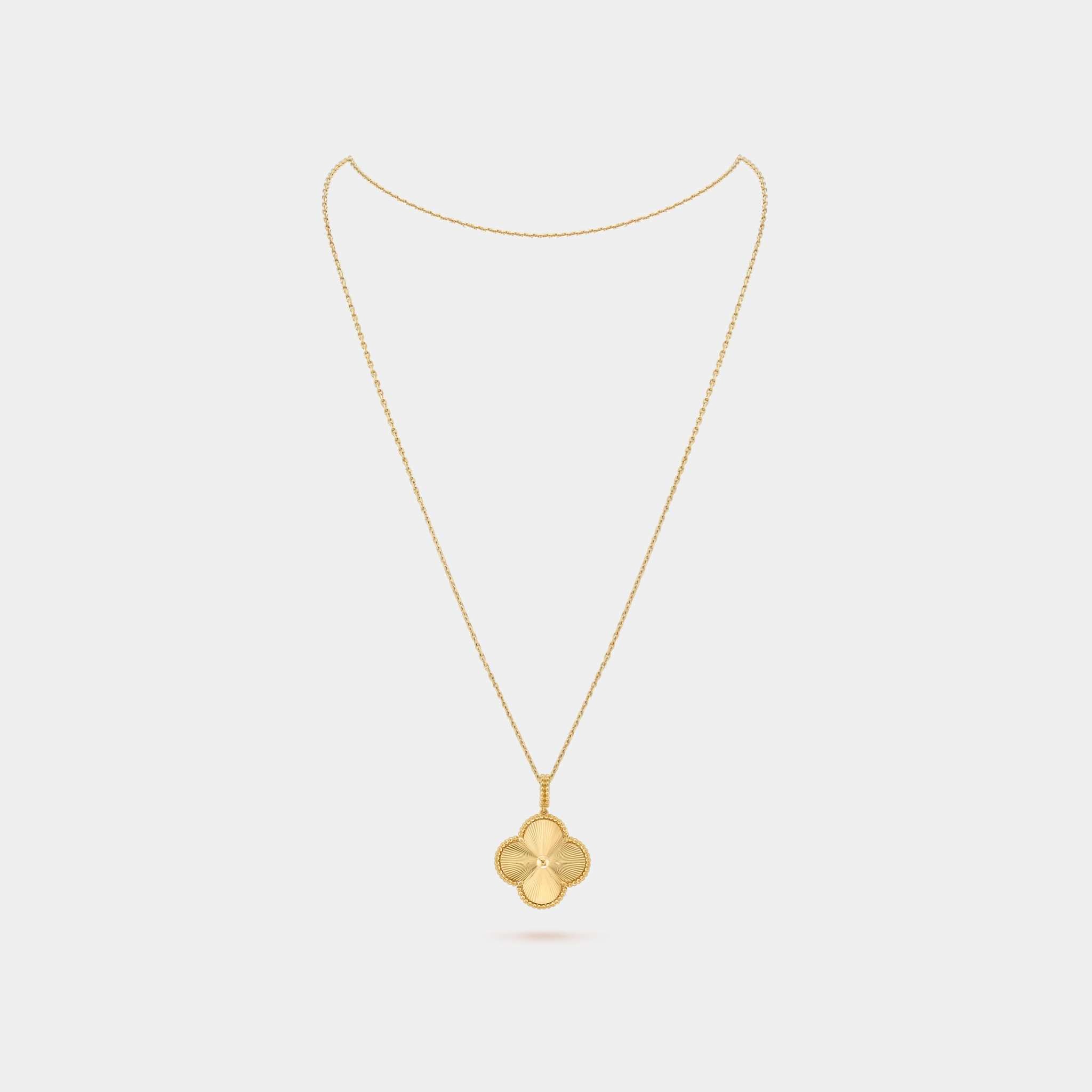 Magic Alhambra Long Necklace 1 Motif Yellow Gold