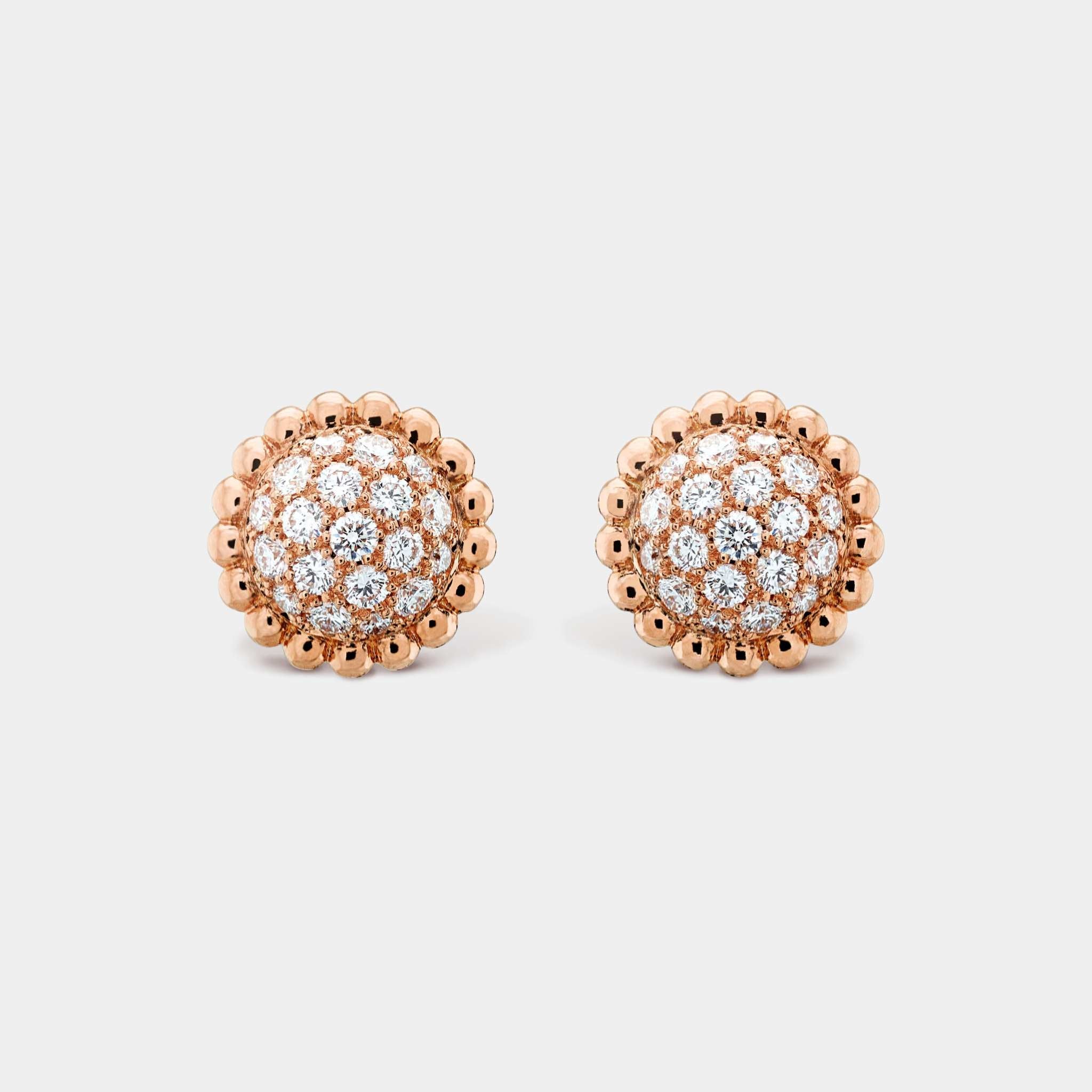Perlée Diamonds Earrings Rose Gold Diamond