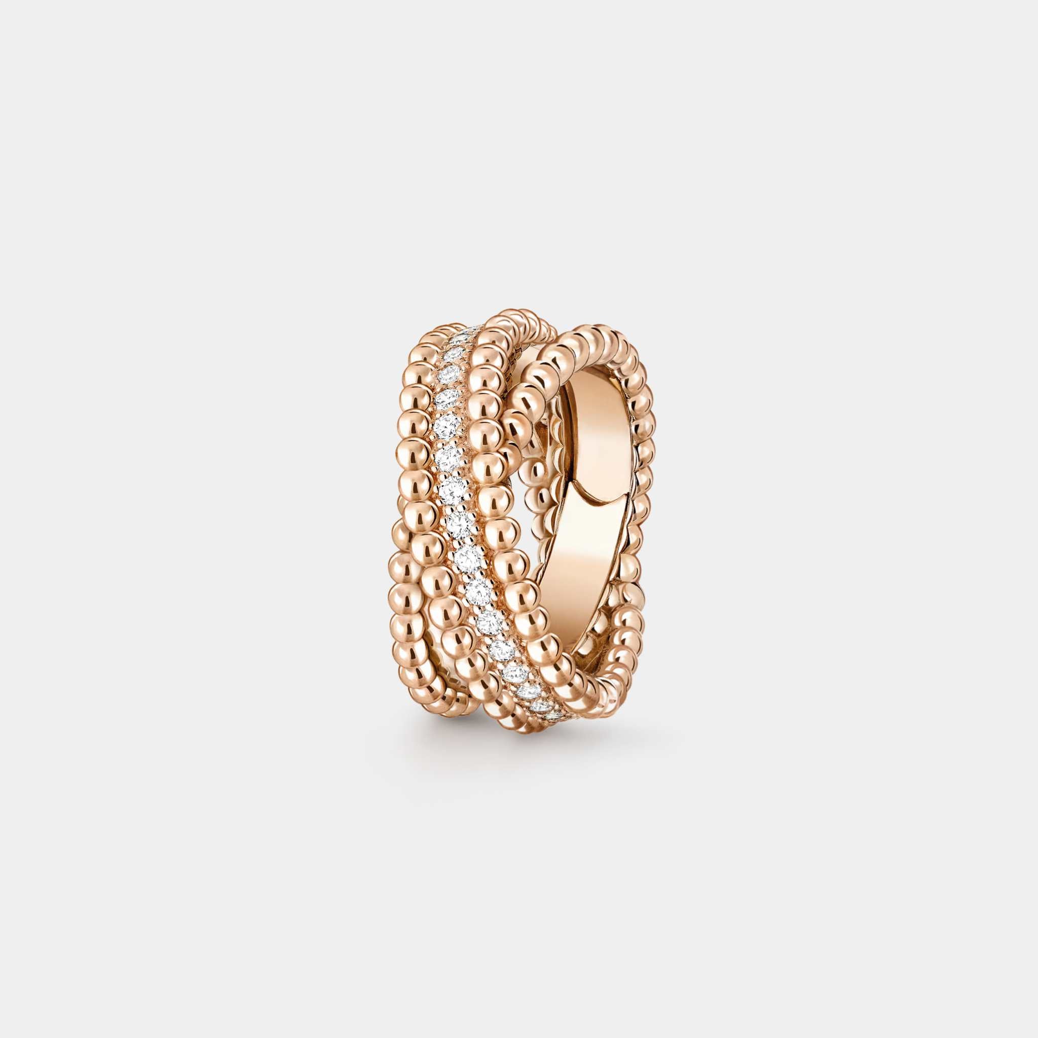 Perlée Diamonds Duo Ring Rose Gold Diamond