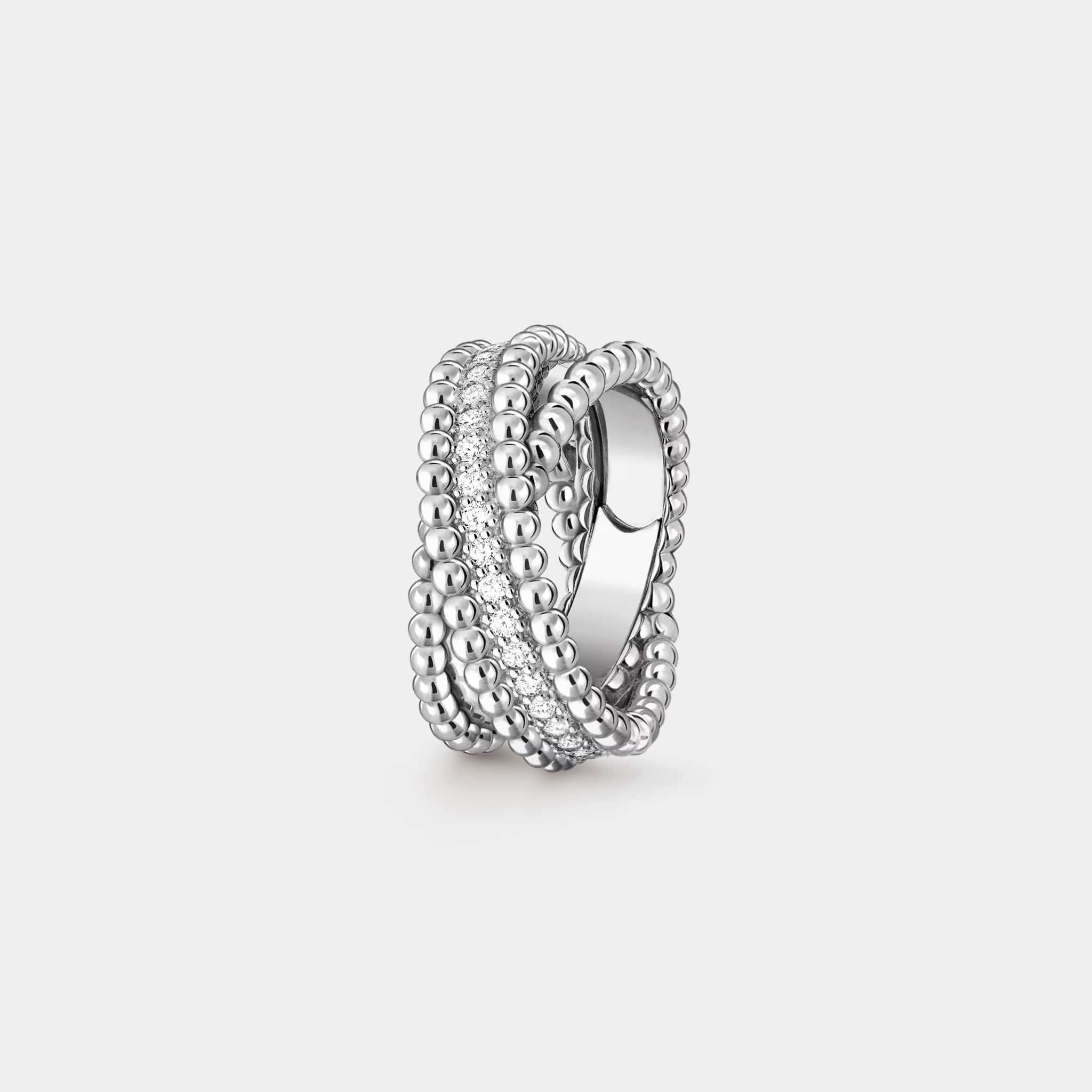 Perlée Diamonds Duo Ring White Gold Diamond