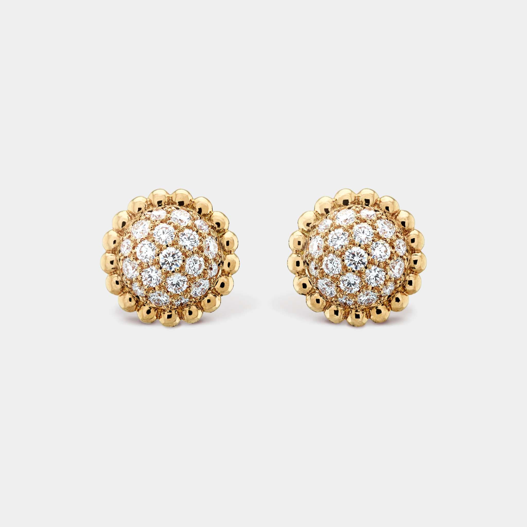 Van Cleef & Arpels Perlée Diamonds Earrings Yellow Gold Diamond
