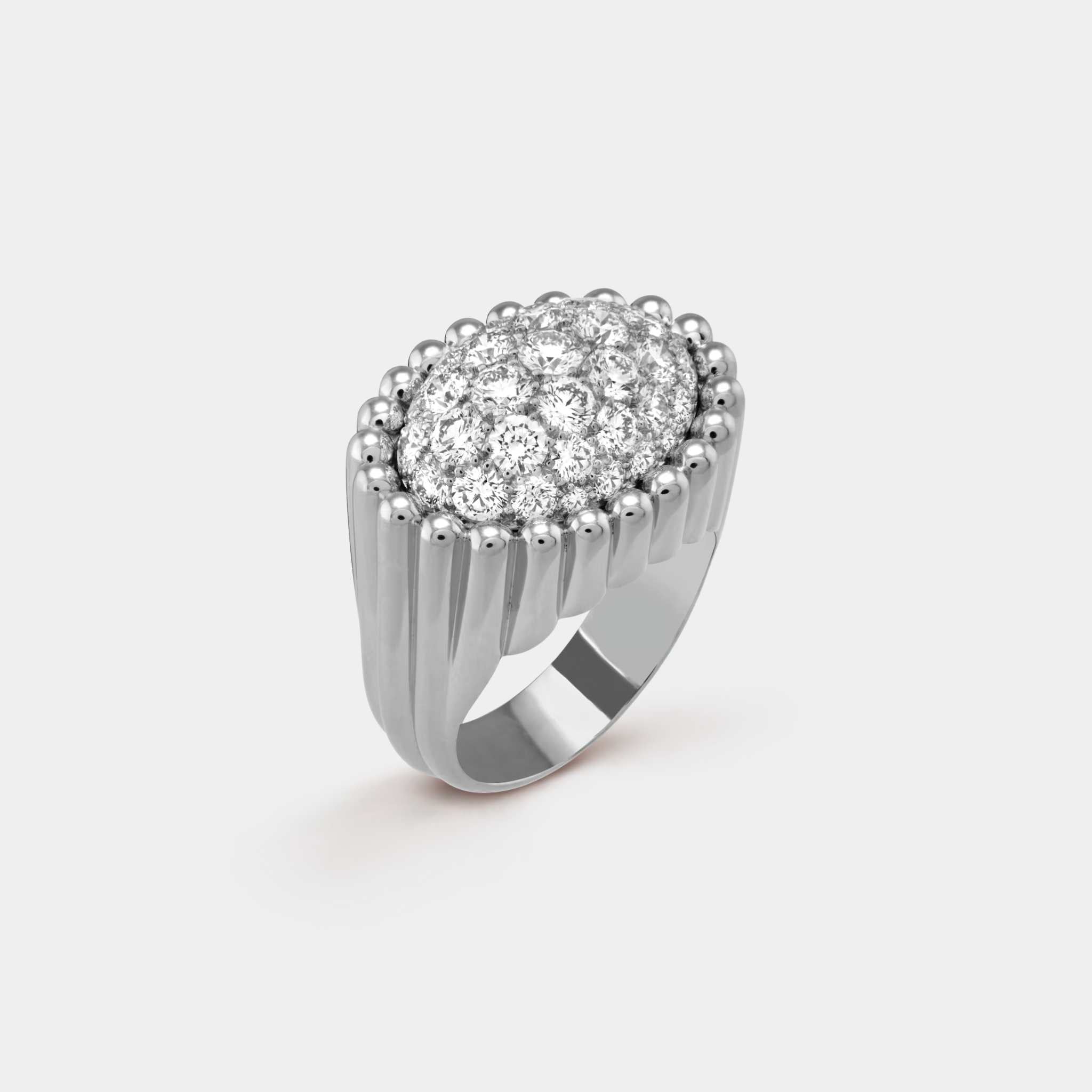 Perlée Diamonds Pavé Ring White Gold Diamond