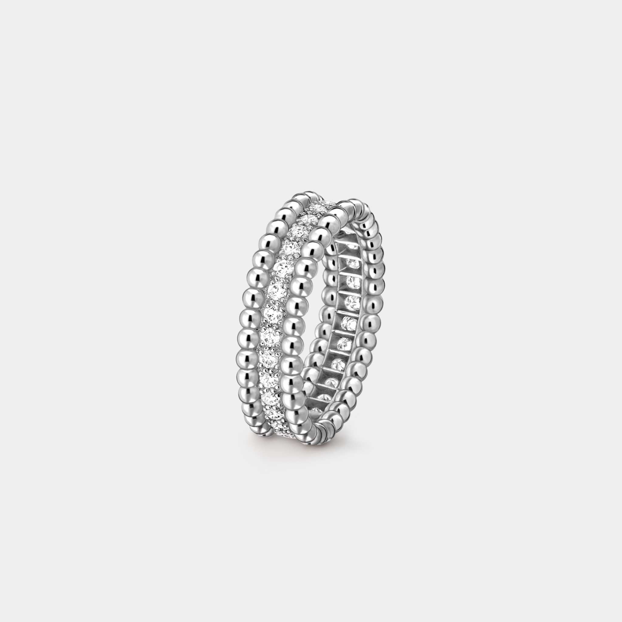 Perlée Diamonds Ring 1 Row White Gold Diamond