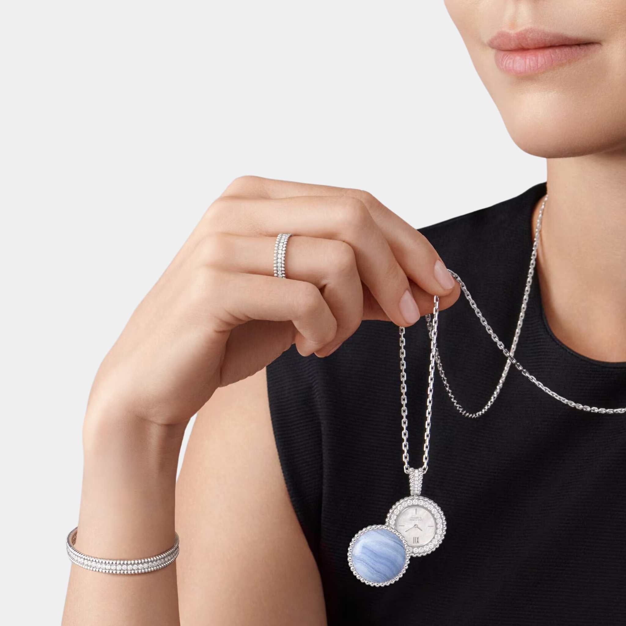 Perlée Diamonds Ring 1 Row White Gold Diamond