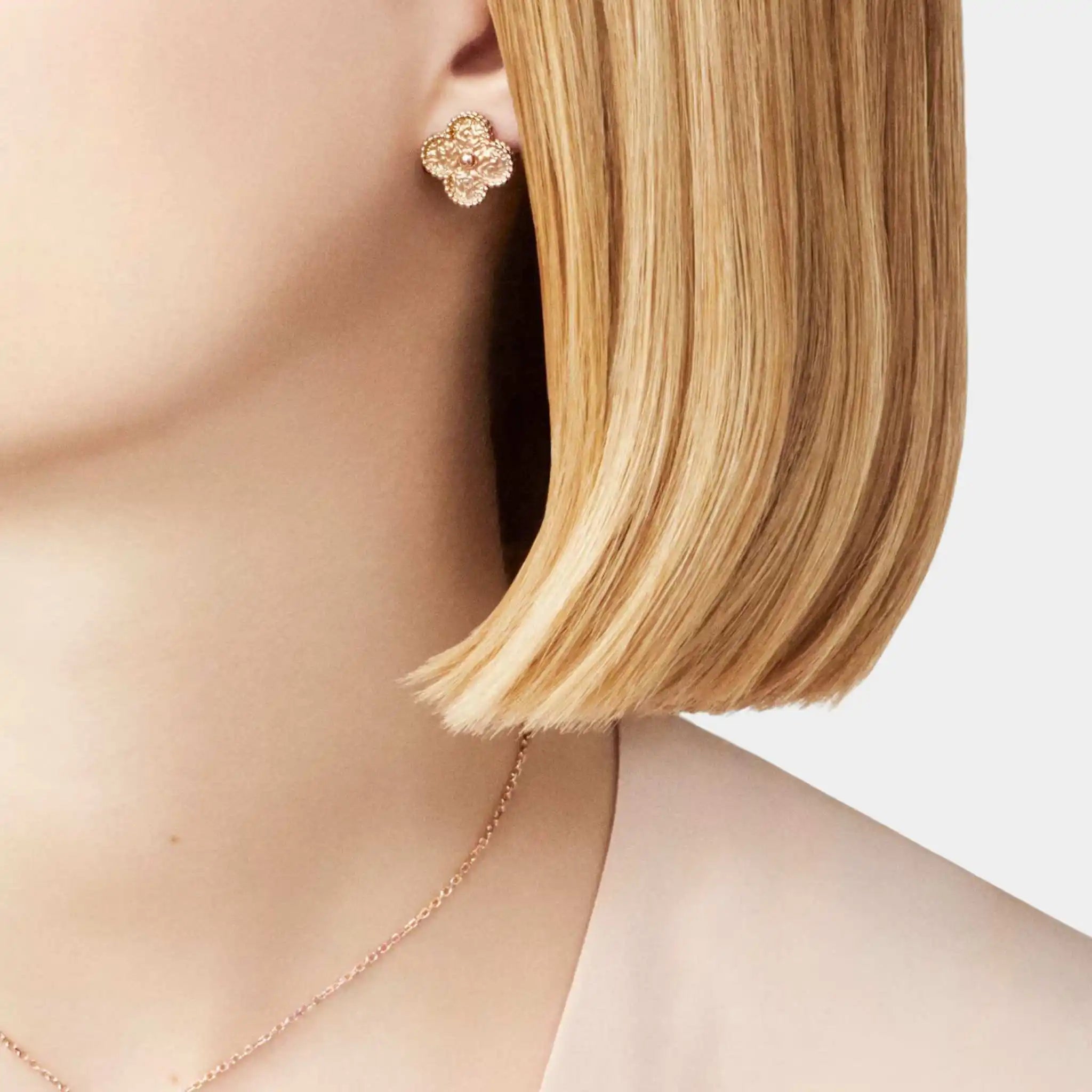 Vintage Alhambra Earrings Rose Gold