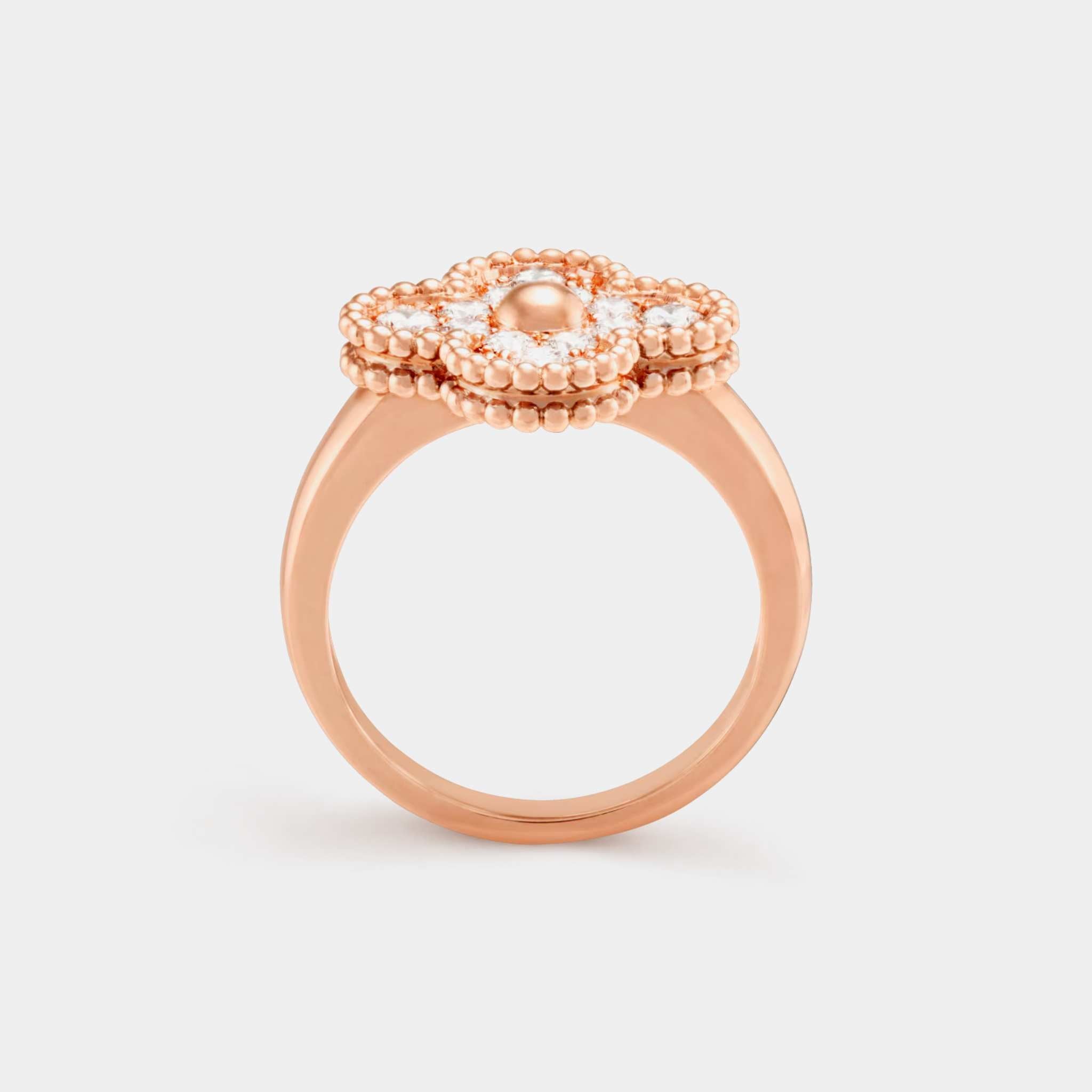 Vintage Alhambra Ring Rose Gold Diamond
