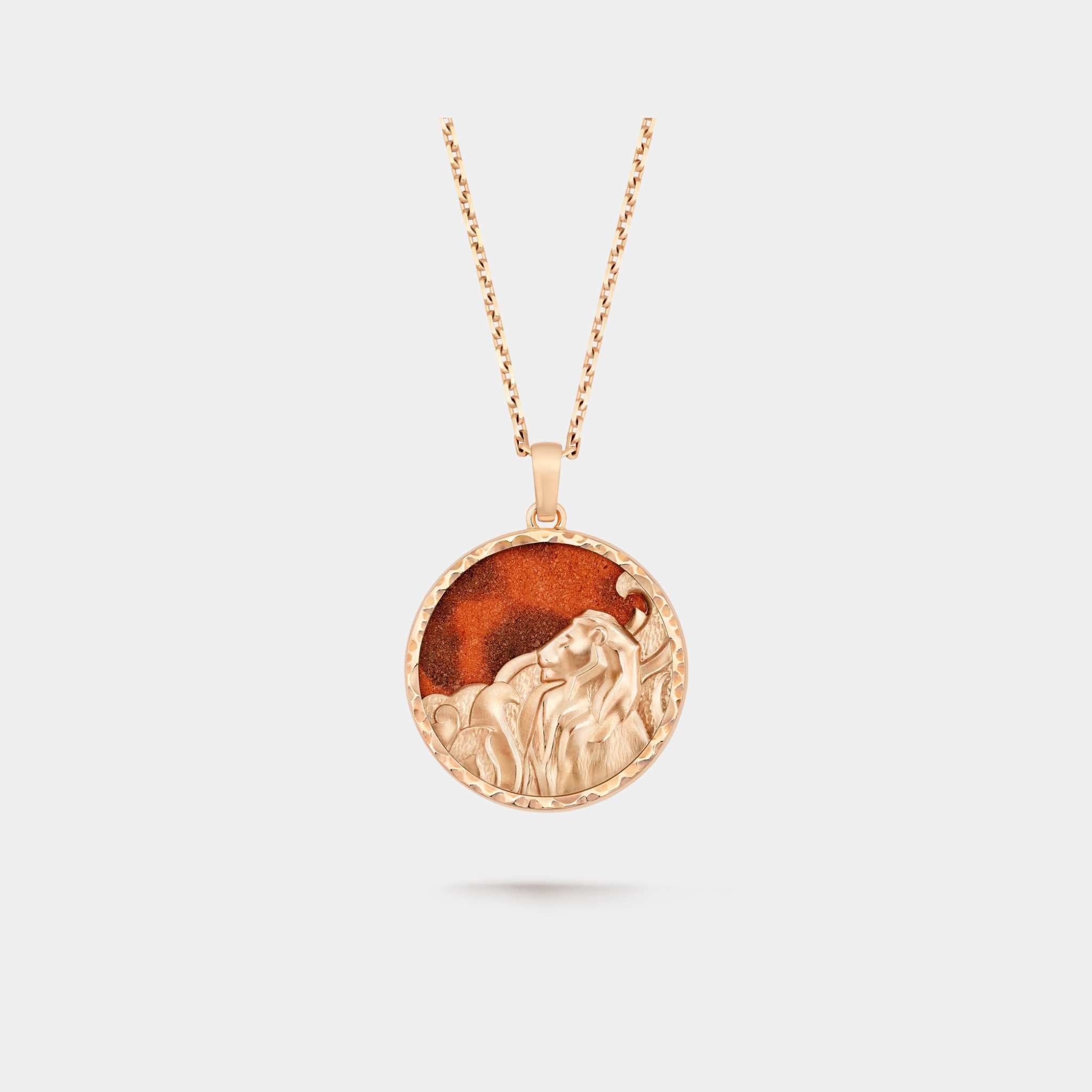 Zodiaque Long Necklace Leonis Rose Gold Jasper