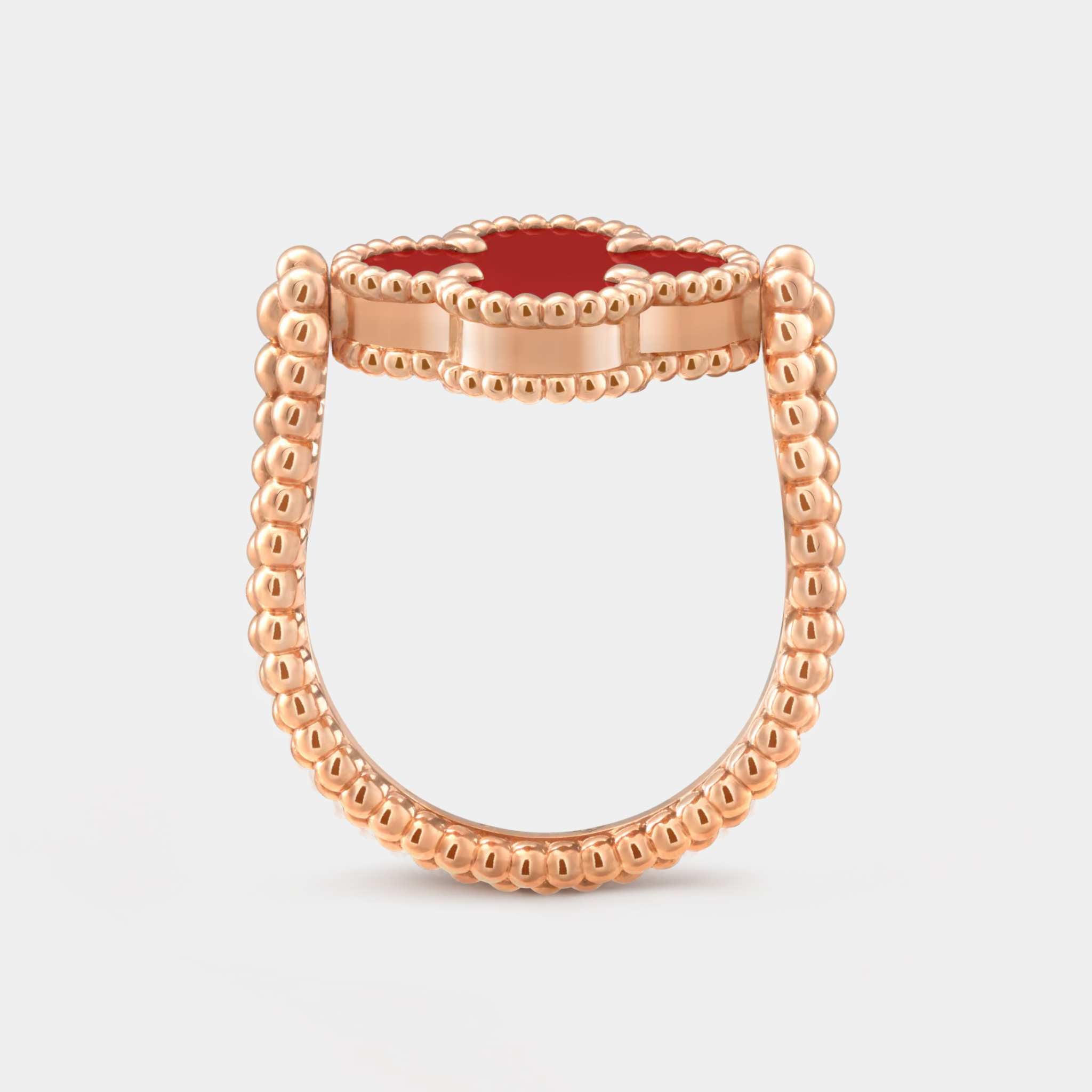 Vintage Alhambra Reversible Ring Rose Gold Carnelian Diamond