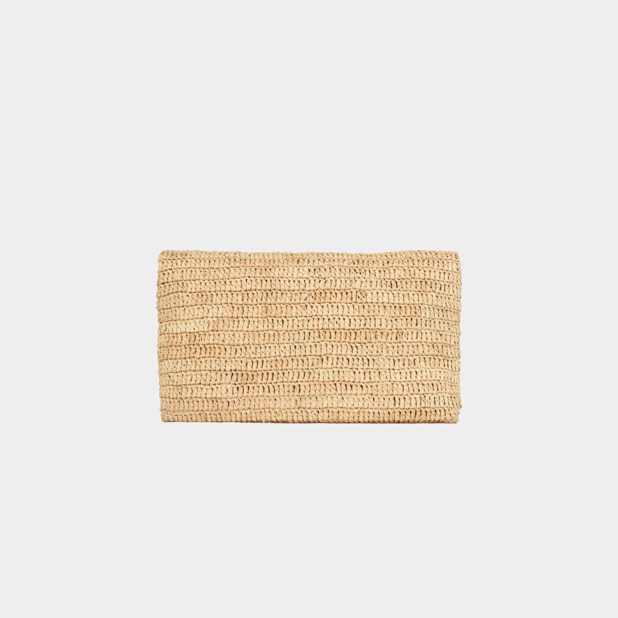 Cassandre Large Envelope Pouch In Raffia
