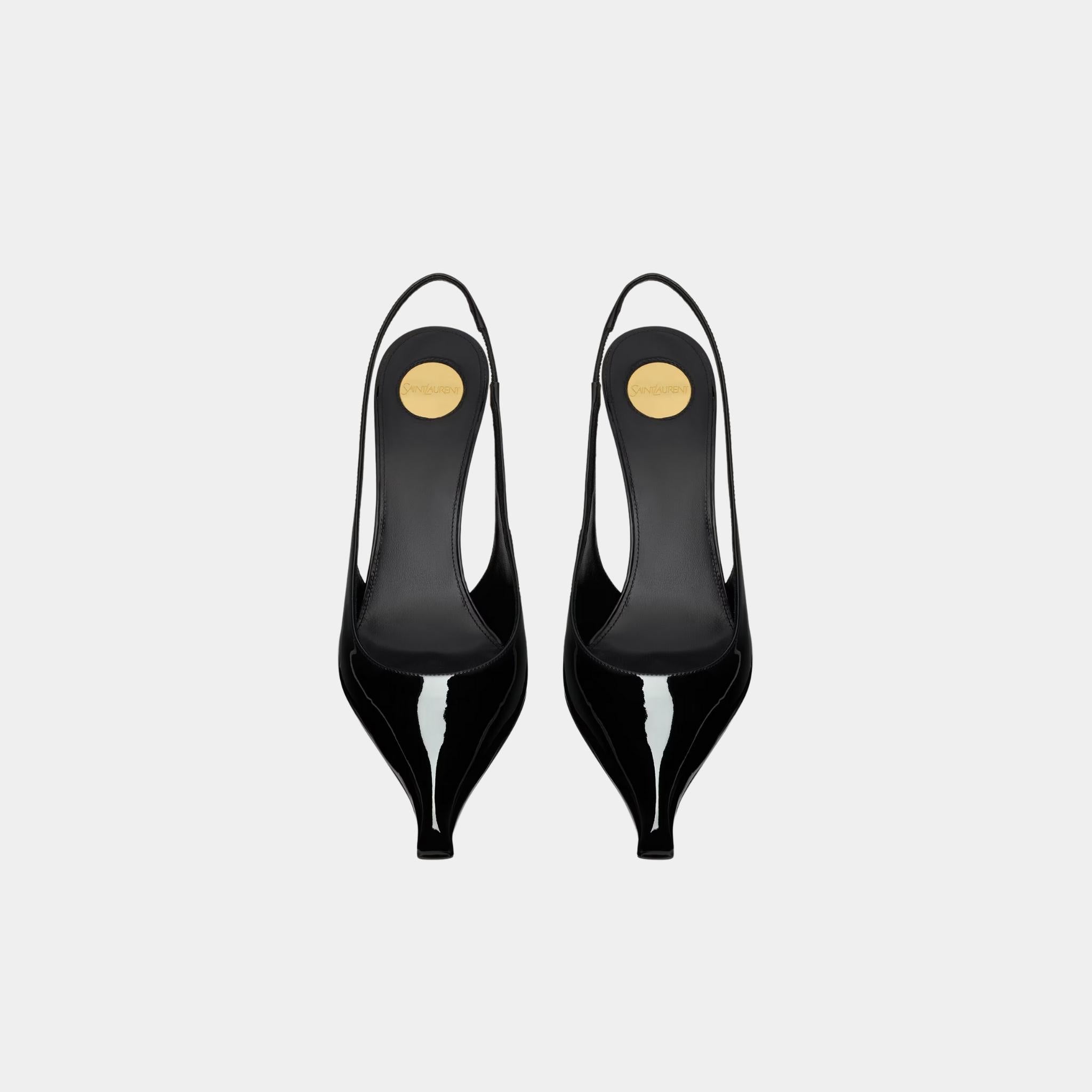 Miller Wedges In Glazed Leather Noir