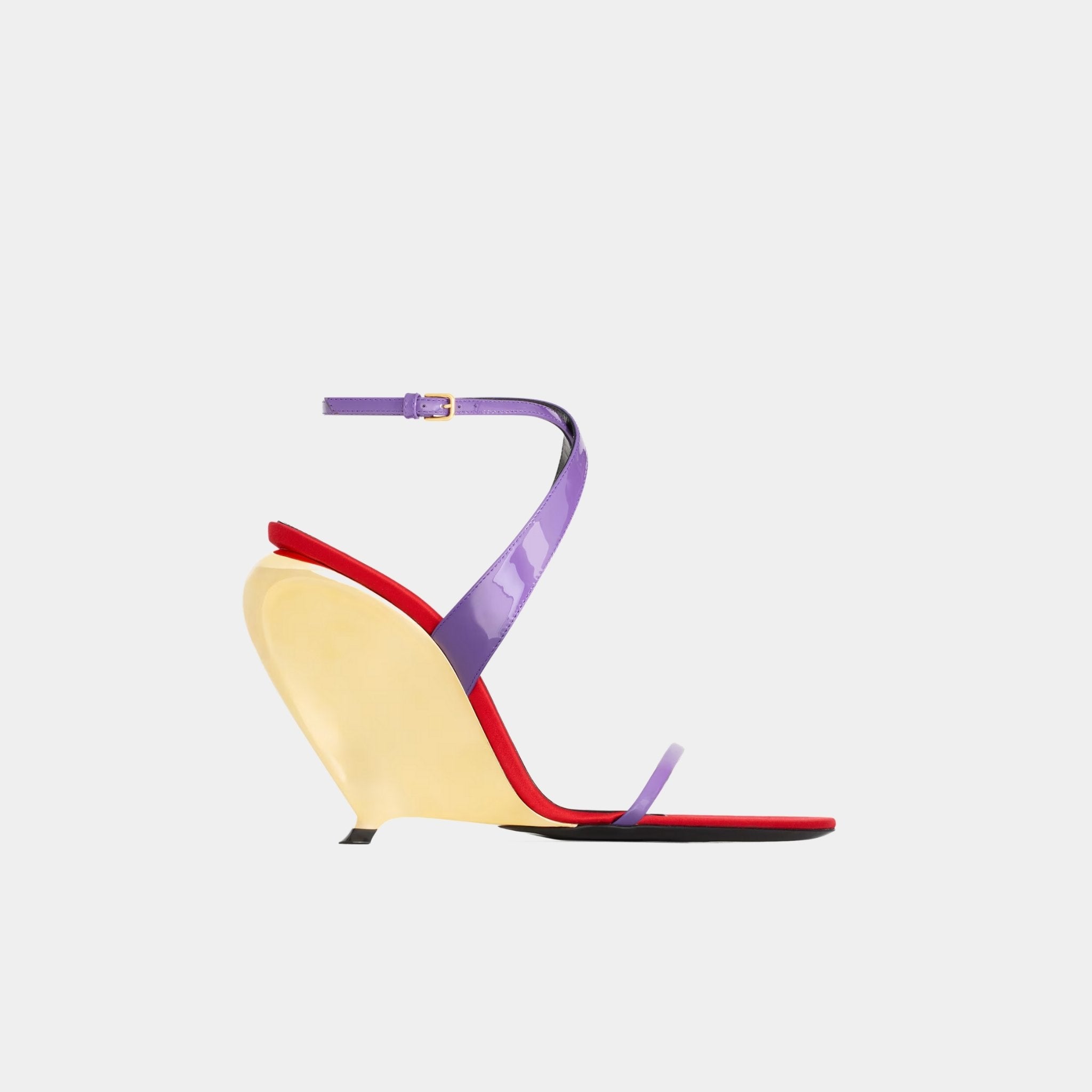 Yves Saint Laurent Tallulah Wedges In Patent Leather, Acinus Violet, Or, Side