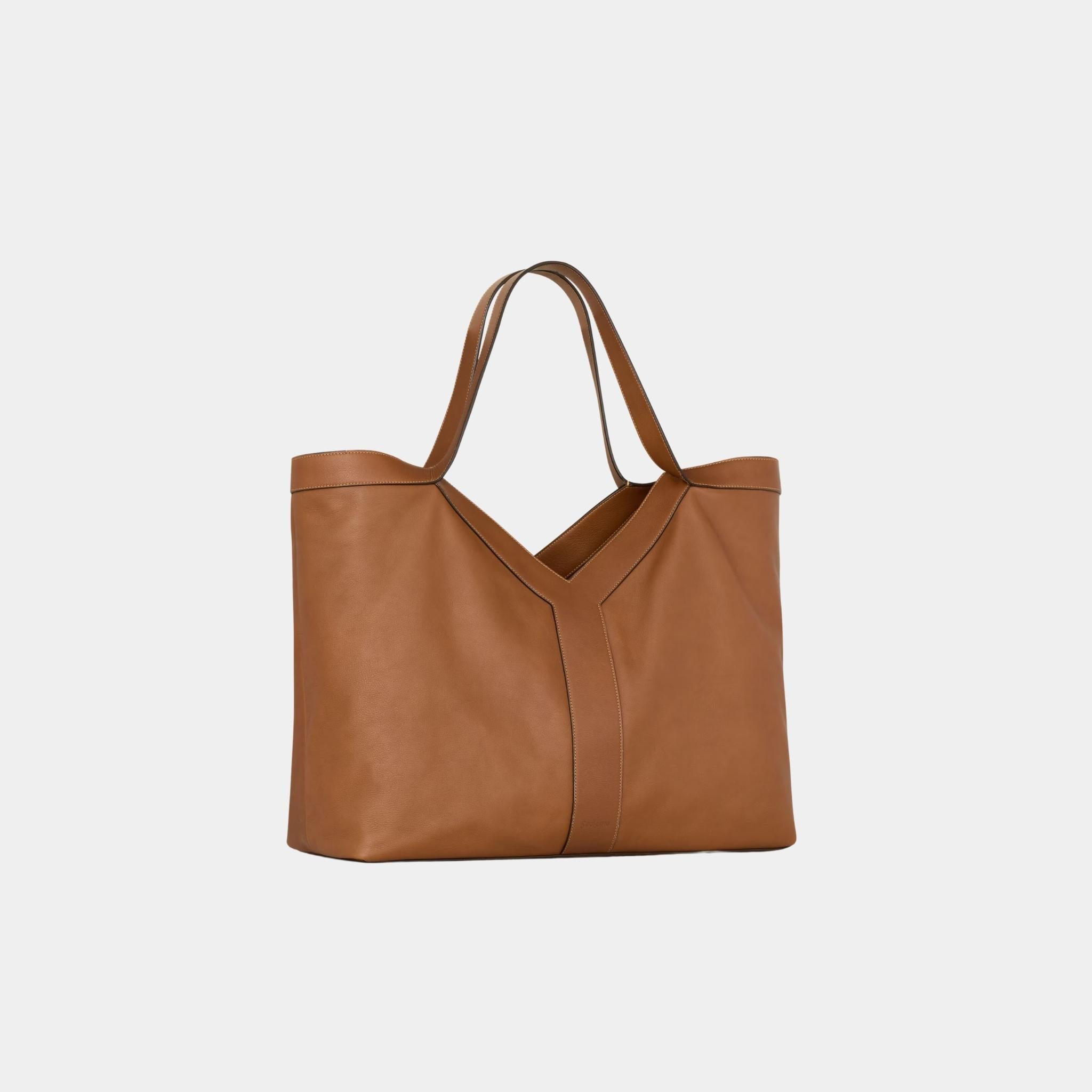 Y Tote In Leather With Tonal Suede Lining