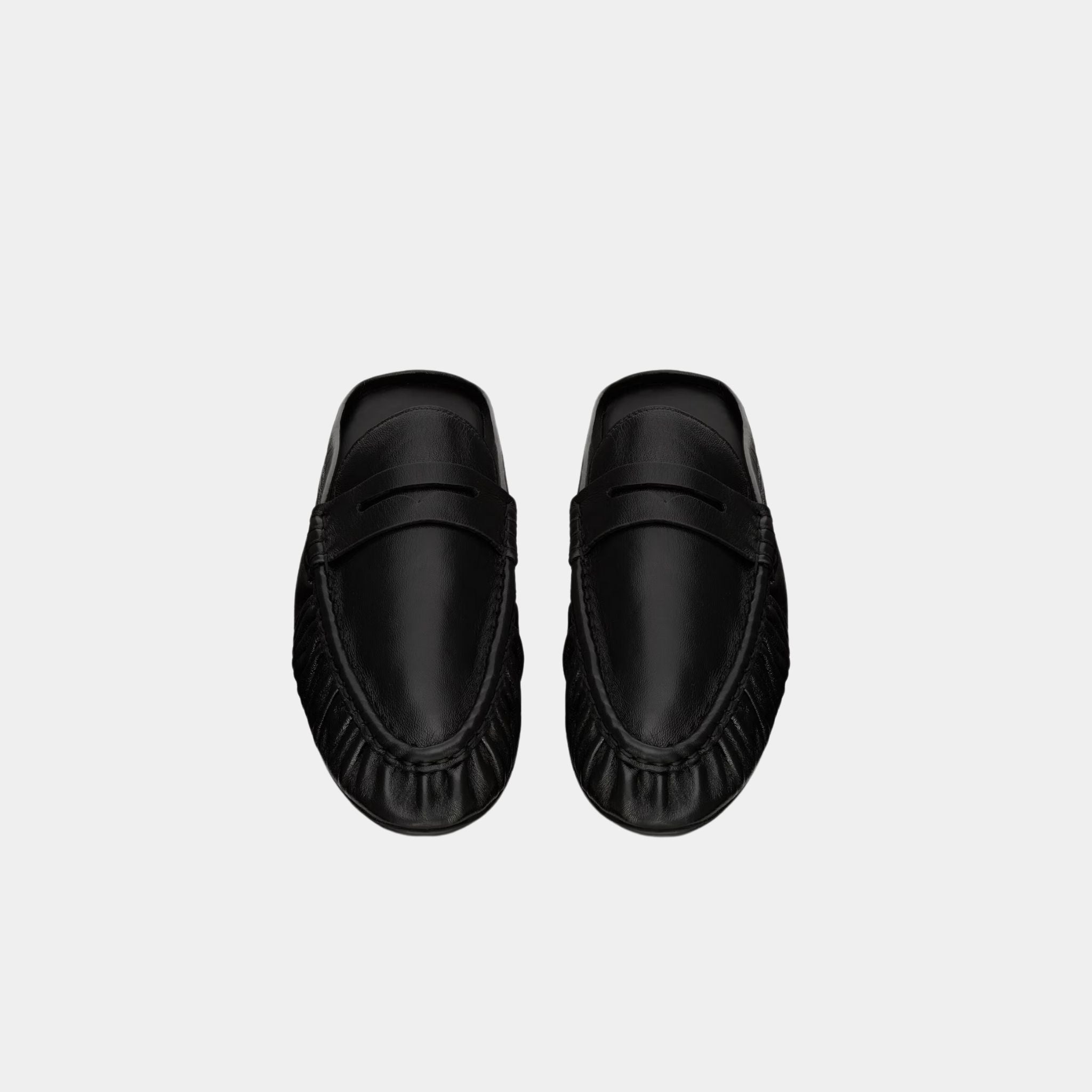 Le Loafer Mules in Black Smooth Leather