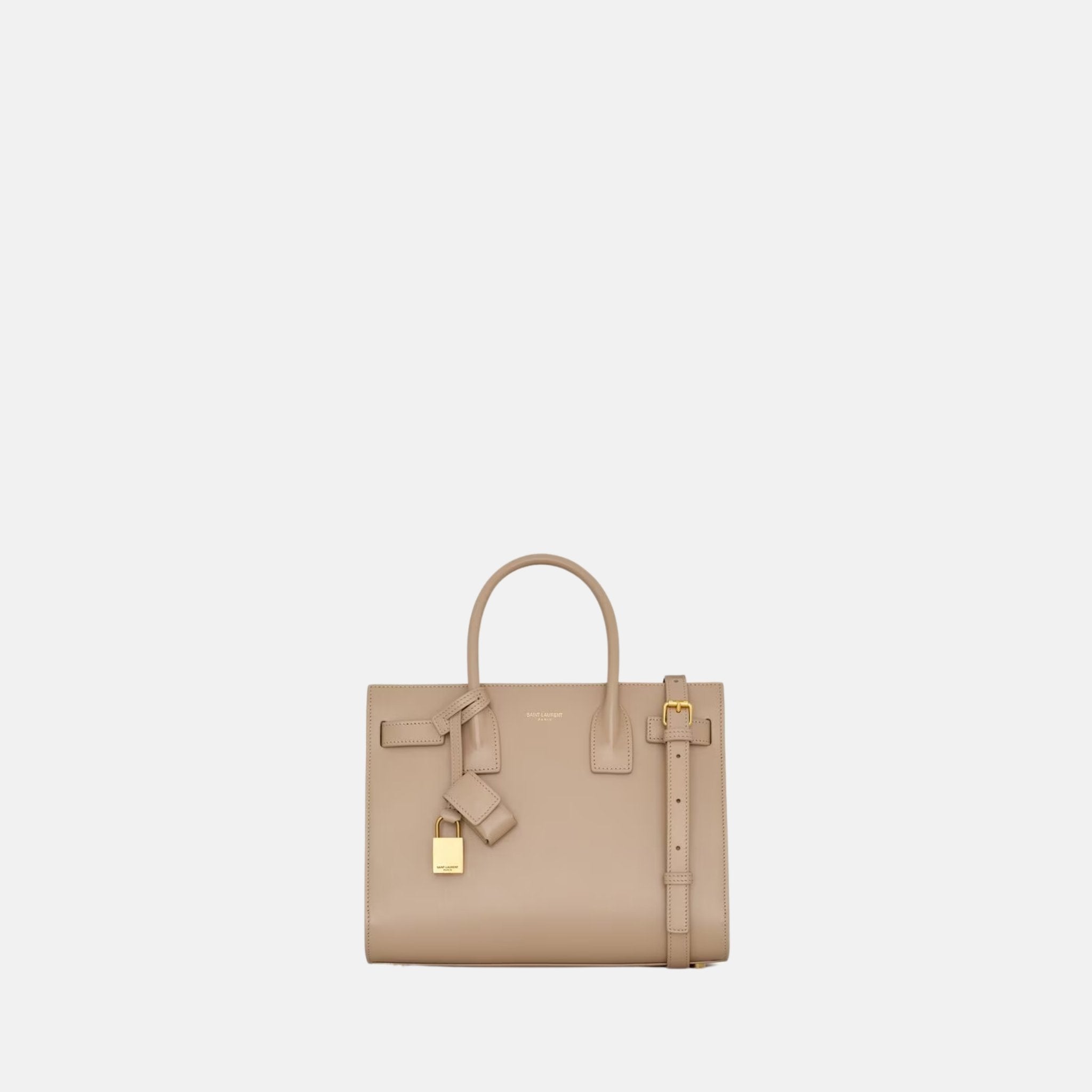 Yves Saint Laurent Sac De Jour In Smooth Leather Nano, Beige, Front