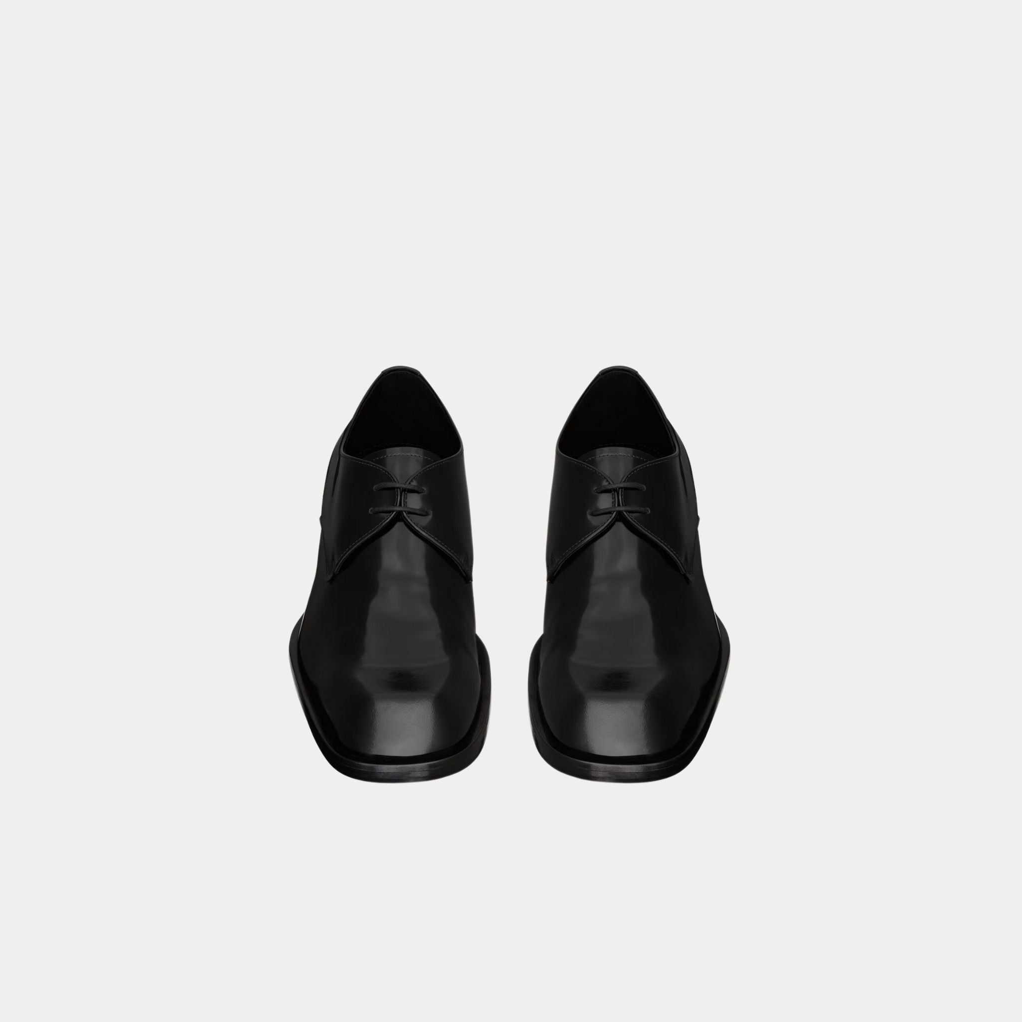 Vadim Derbies in Black Glazed Leather
