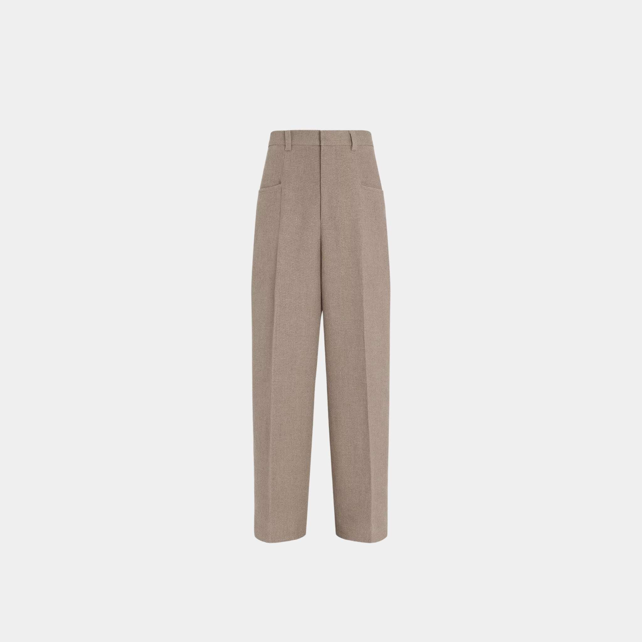 Linen Flat-Fronted Pants