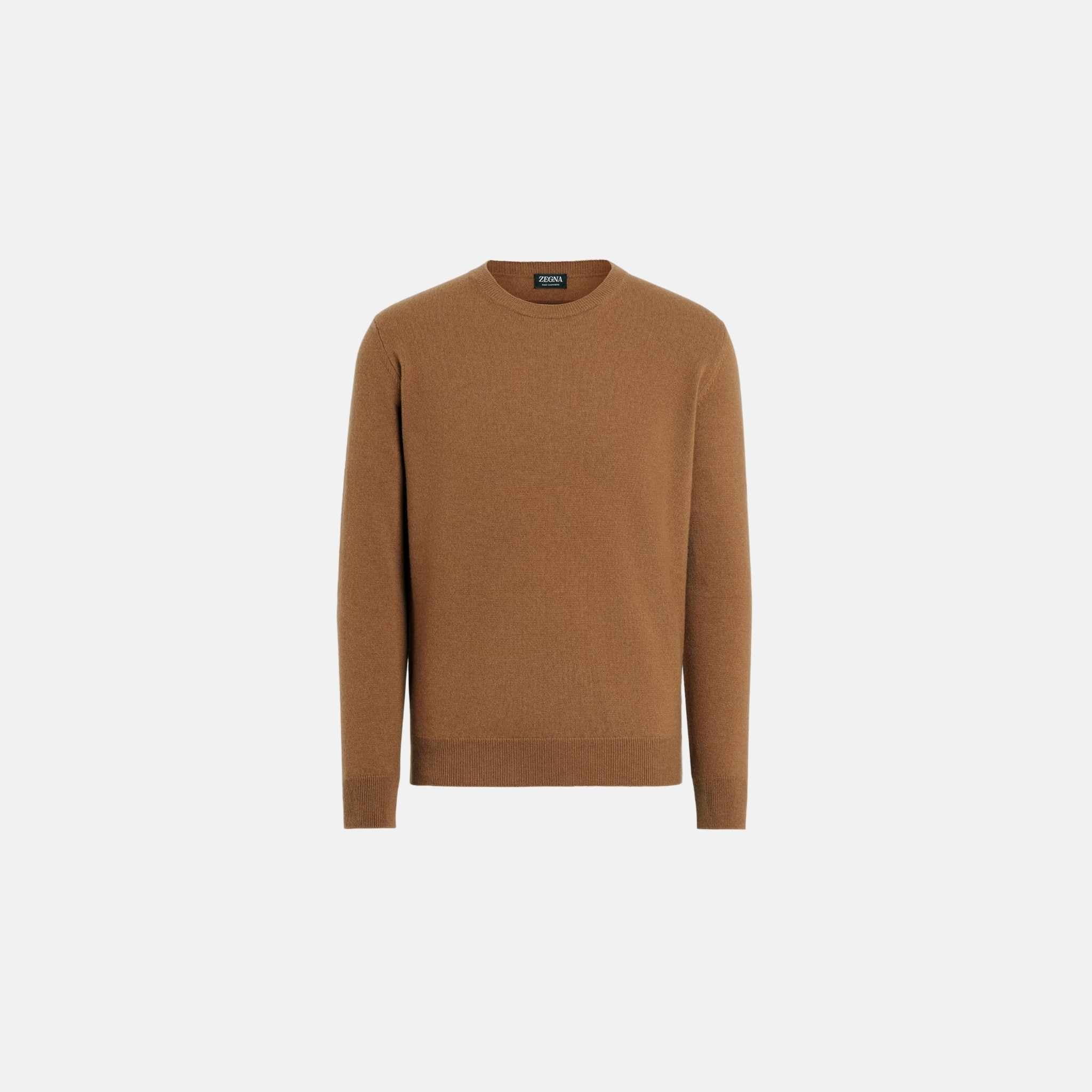 Zegna Melange Oasi Cashmere Crewneck, Dark Foliage