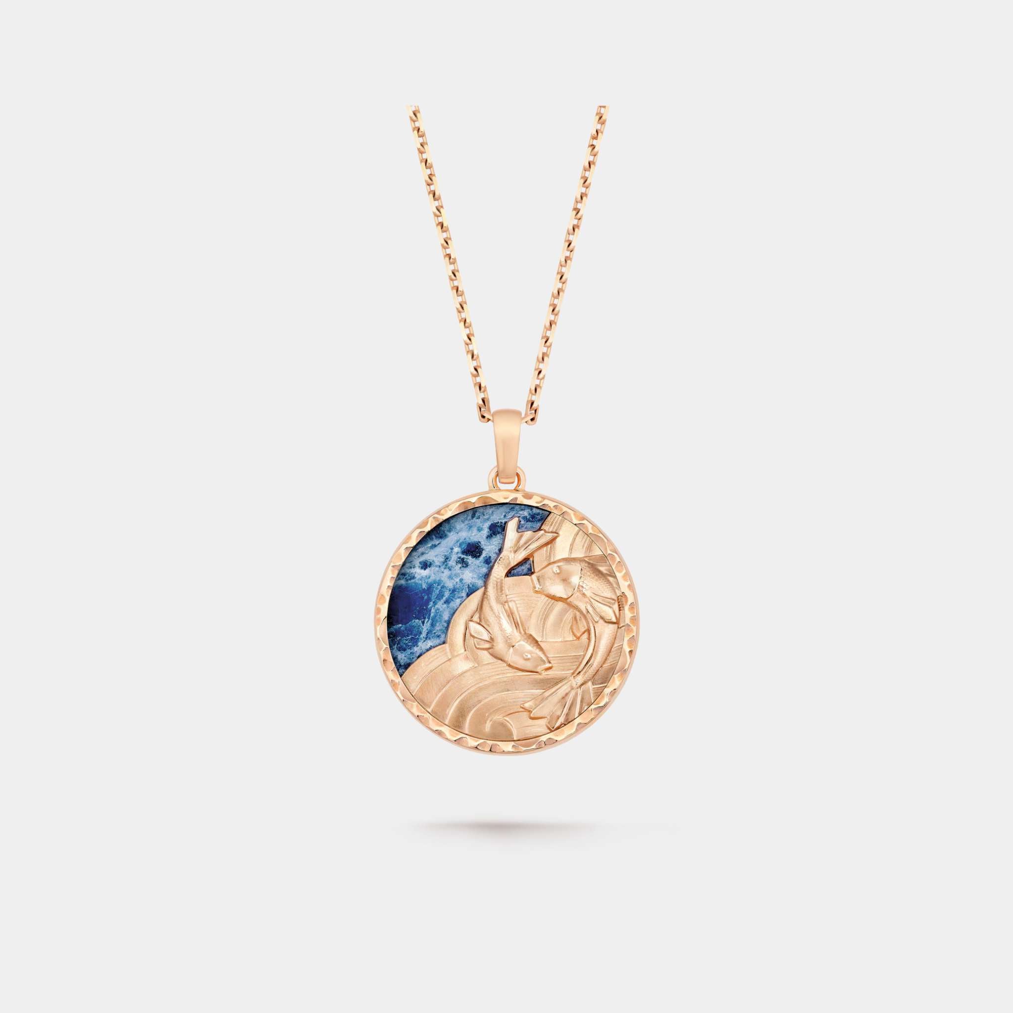 Zodiaque Long Necklace Piscium Rose Gold Sodalite